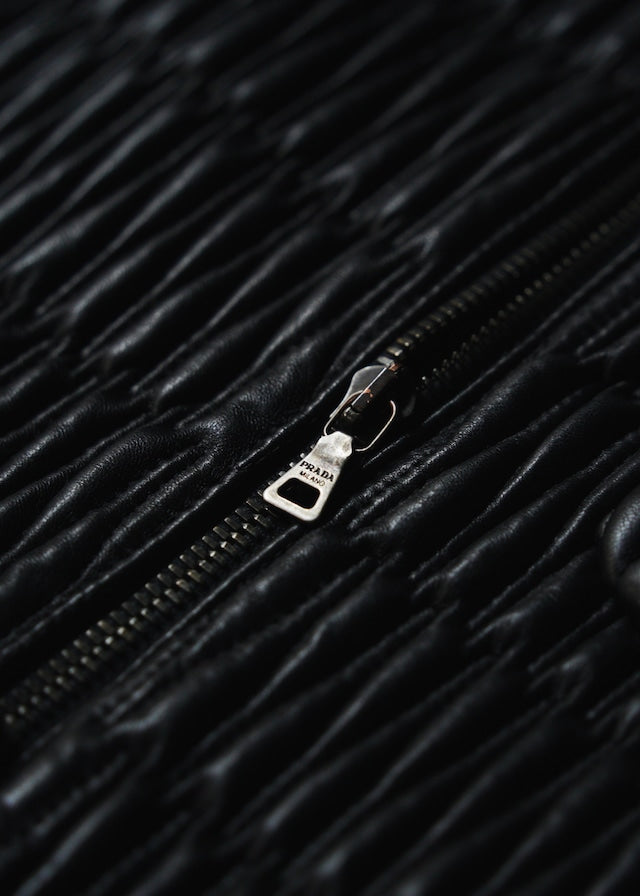 PRADA 06AW double zip pleats leather jacket