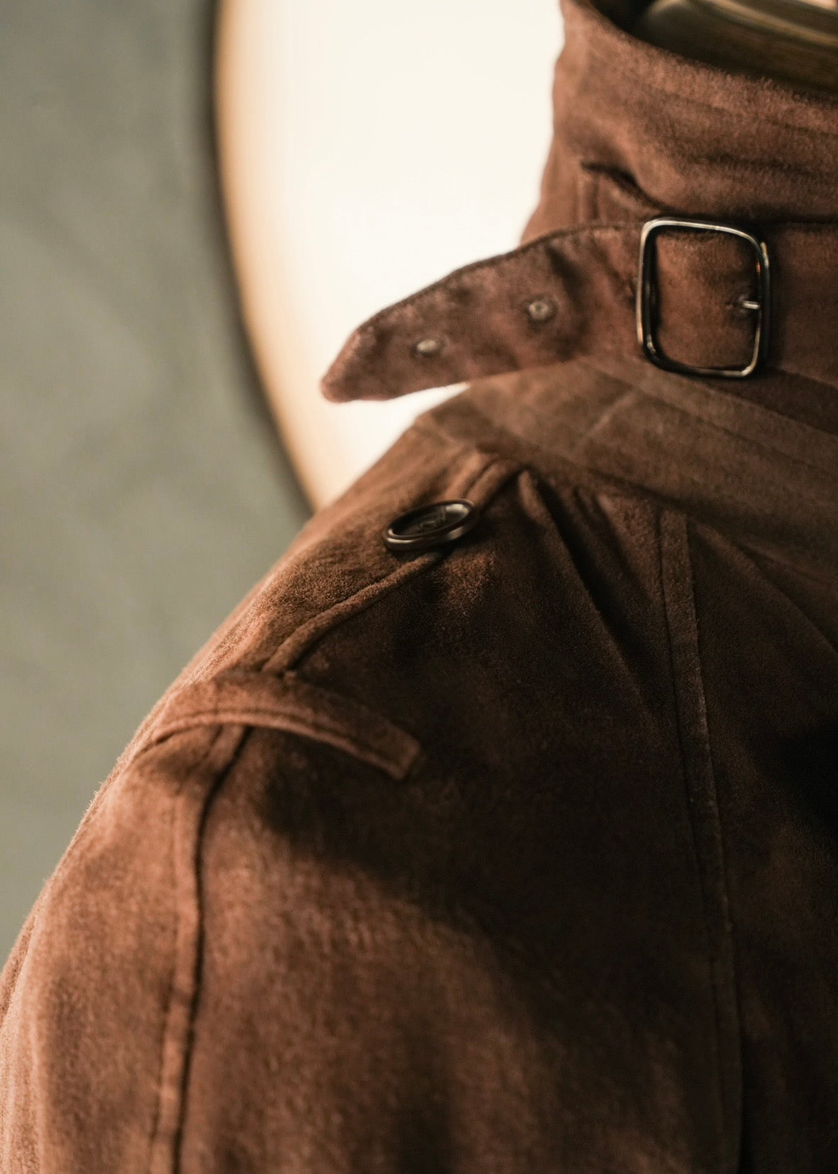 HELMUT LANG 05AW suede double breasted belted coat