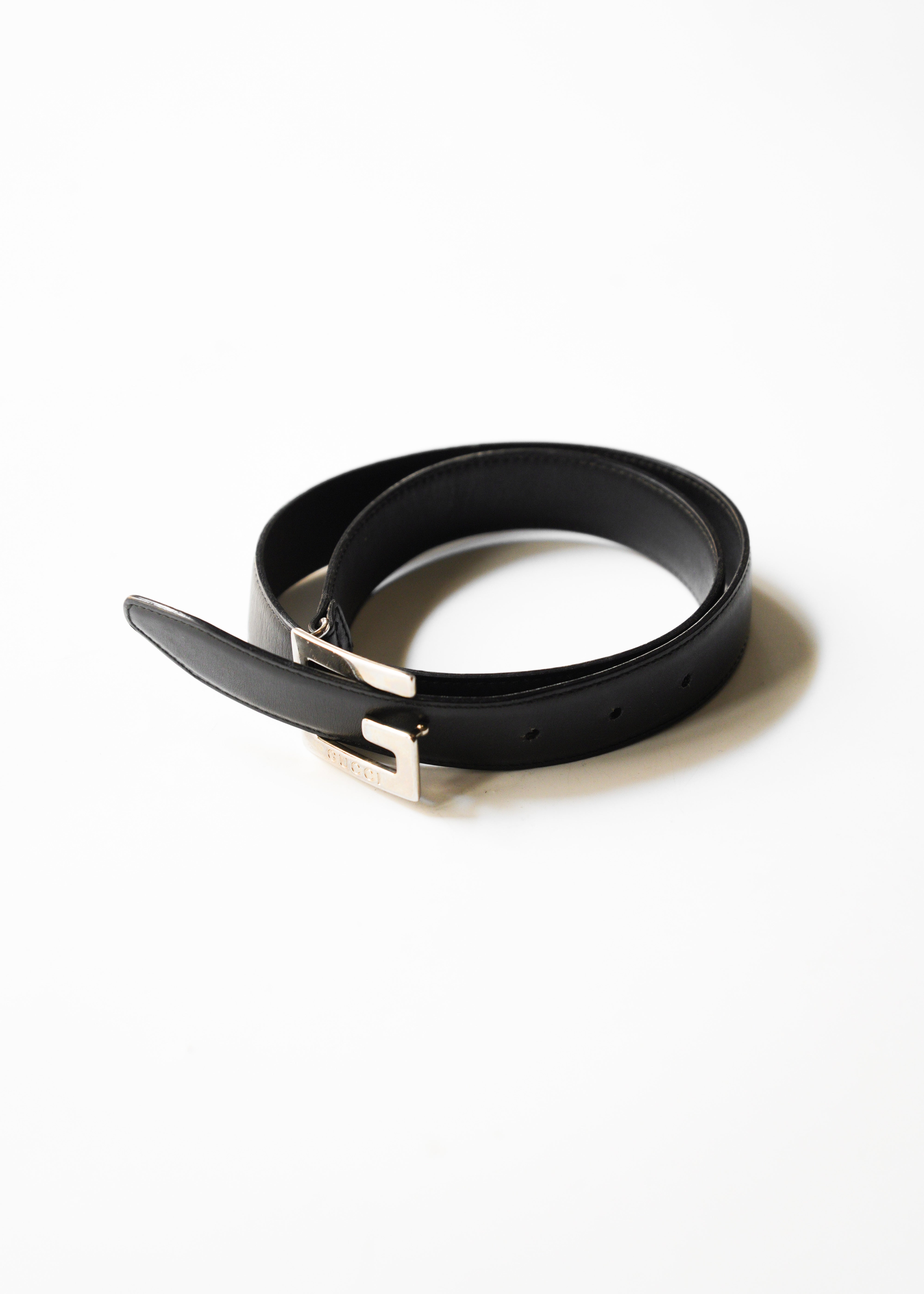 GUCCI G buckle leather belt