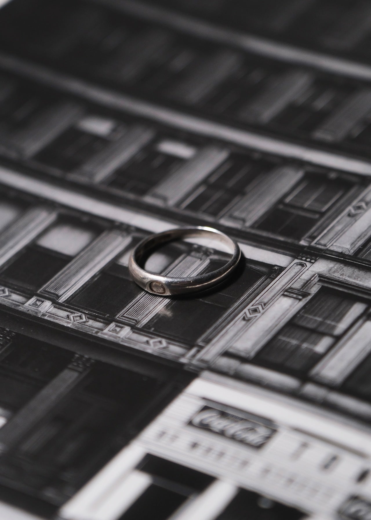 50-70's silver 925 circle motif ring