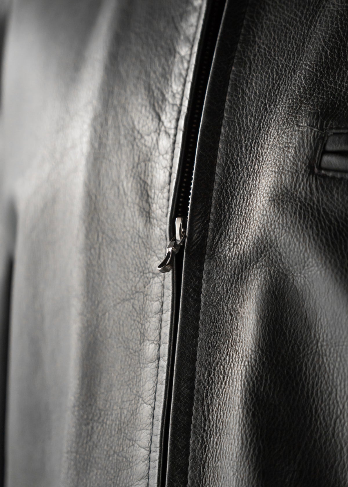 90-00’s A.P.C. zip up cow leather jacket