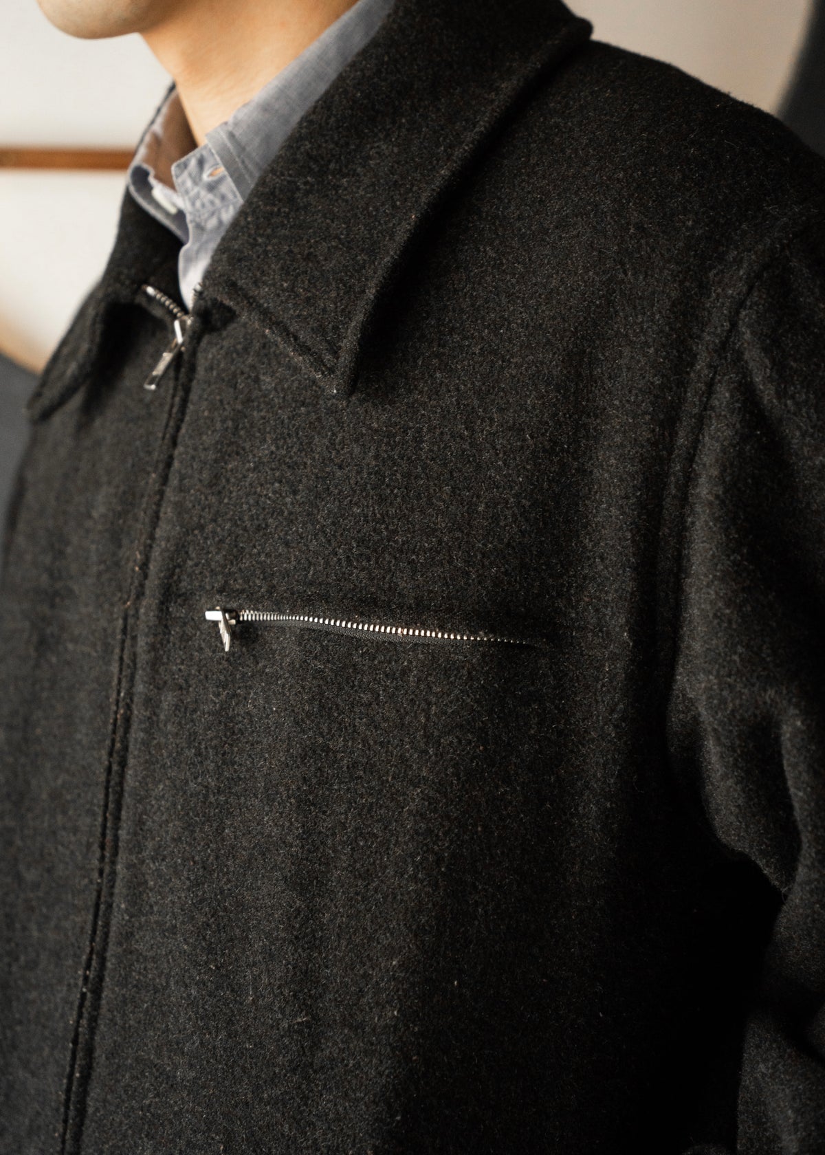 90's agnes b. homme zip up wool blouson
