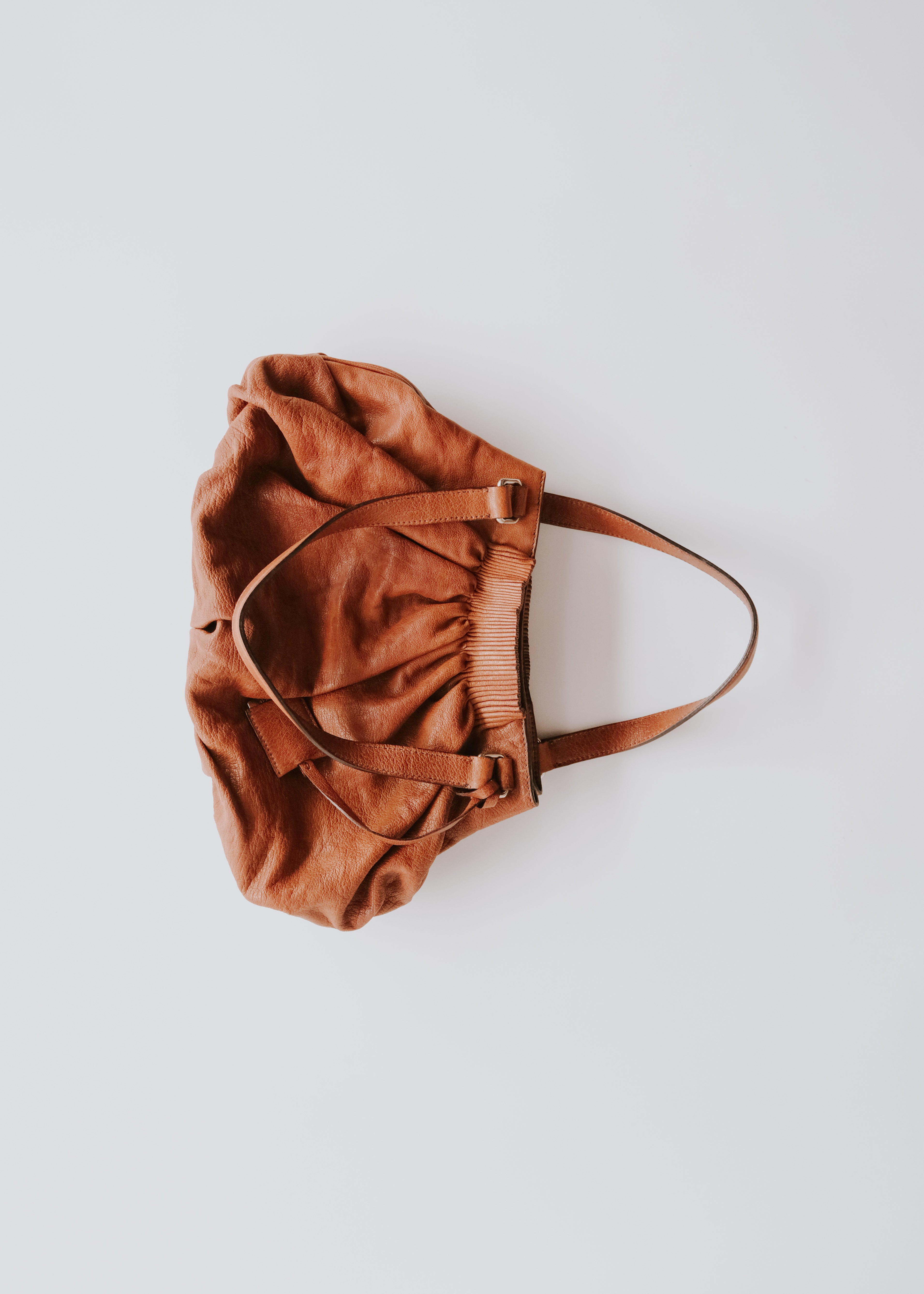 00-10's JIL SANDER gather leather hand bag