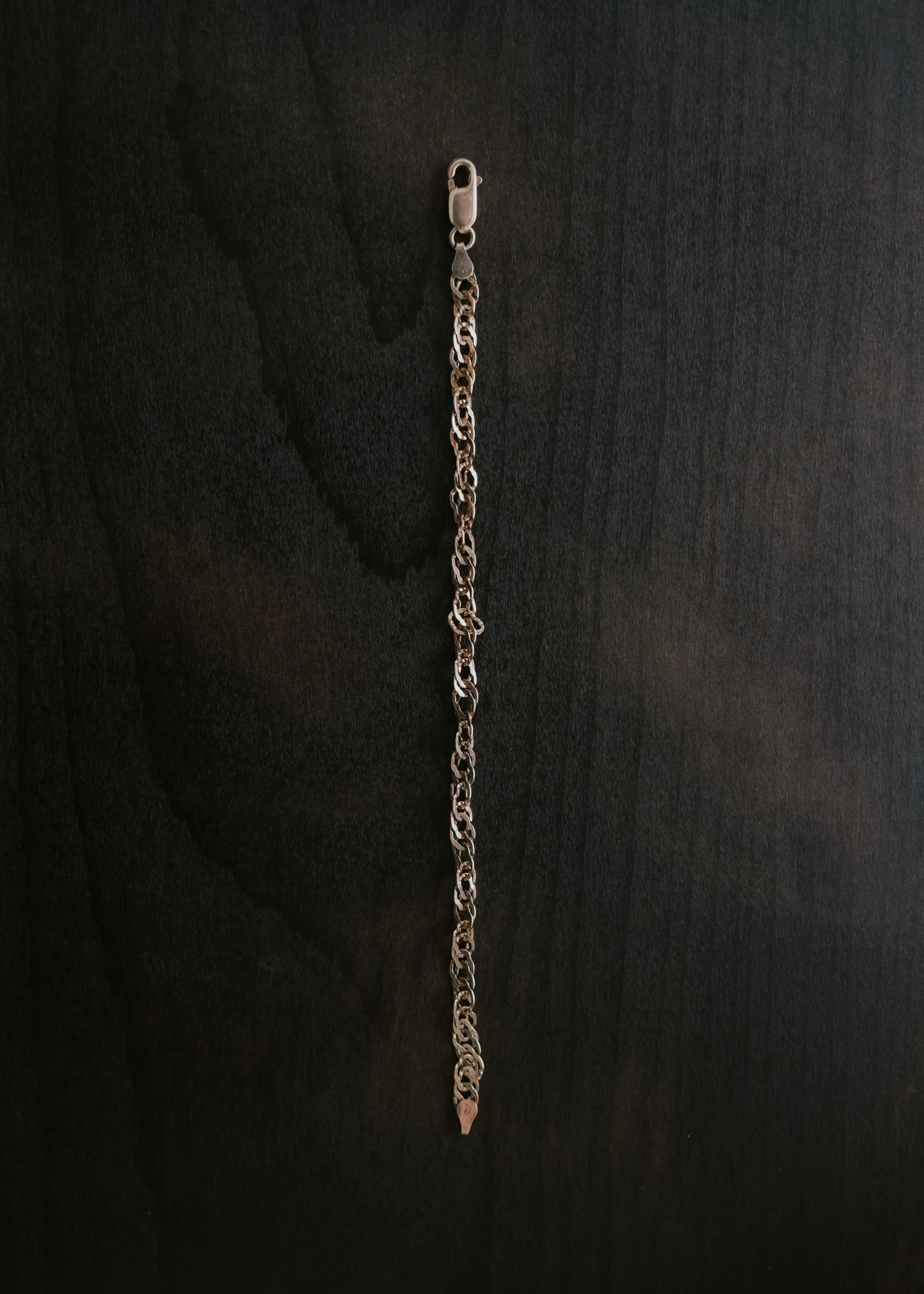 Italian vintage gold coated silver infinity link chain bracelet