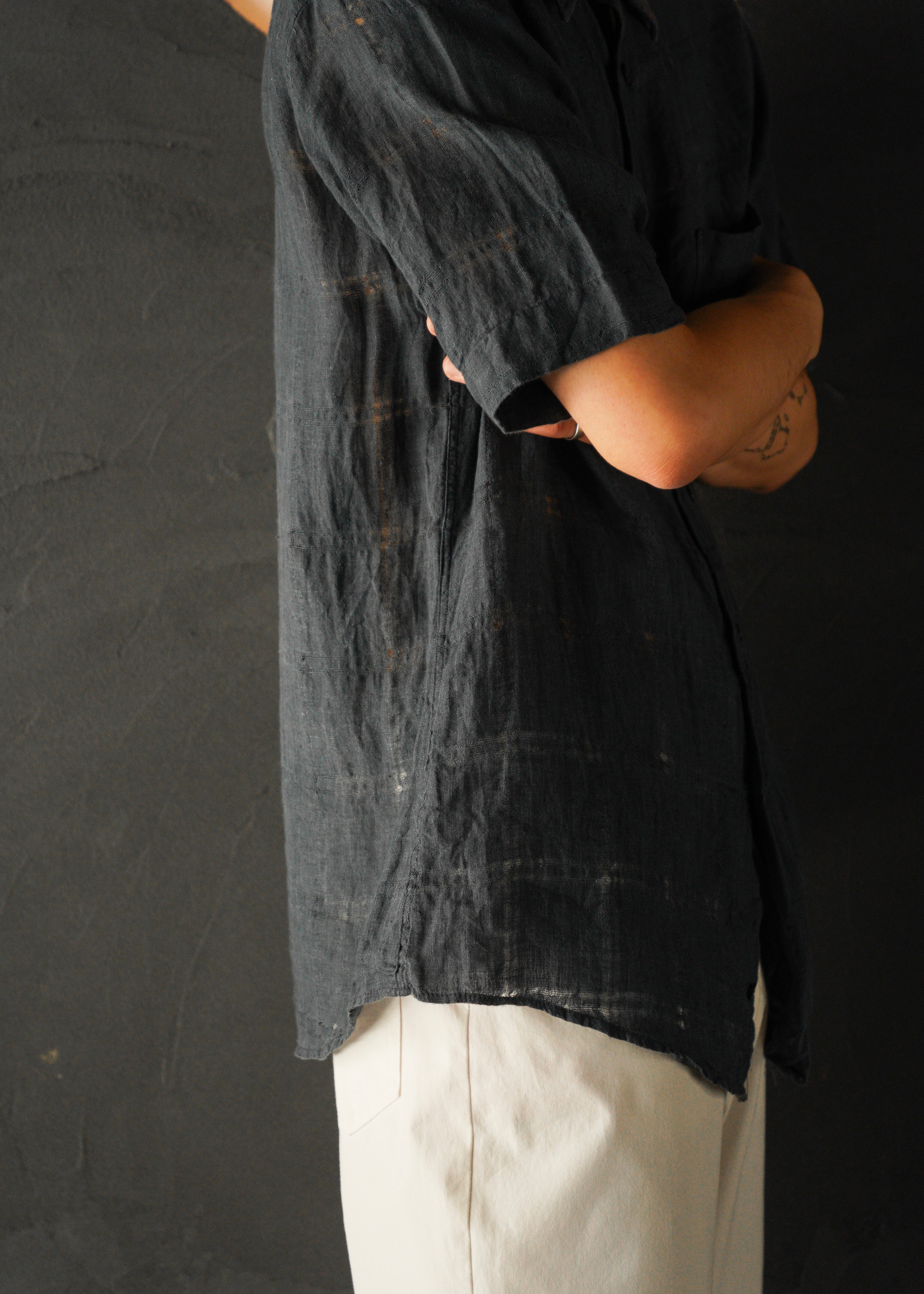 Ermenegildo Zegna regular collar half sleeve linen shirt