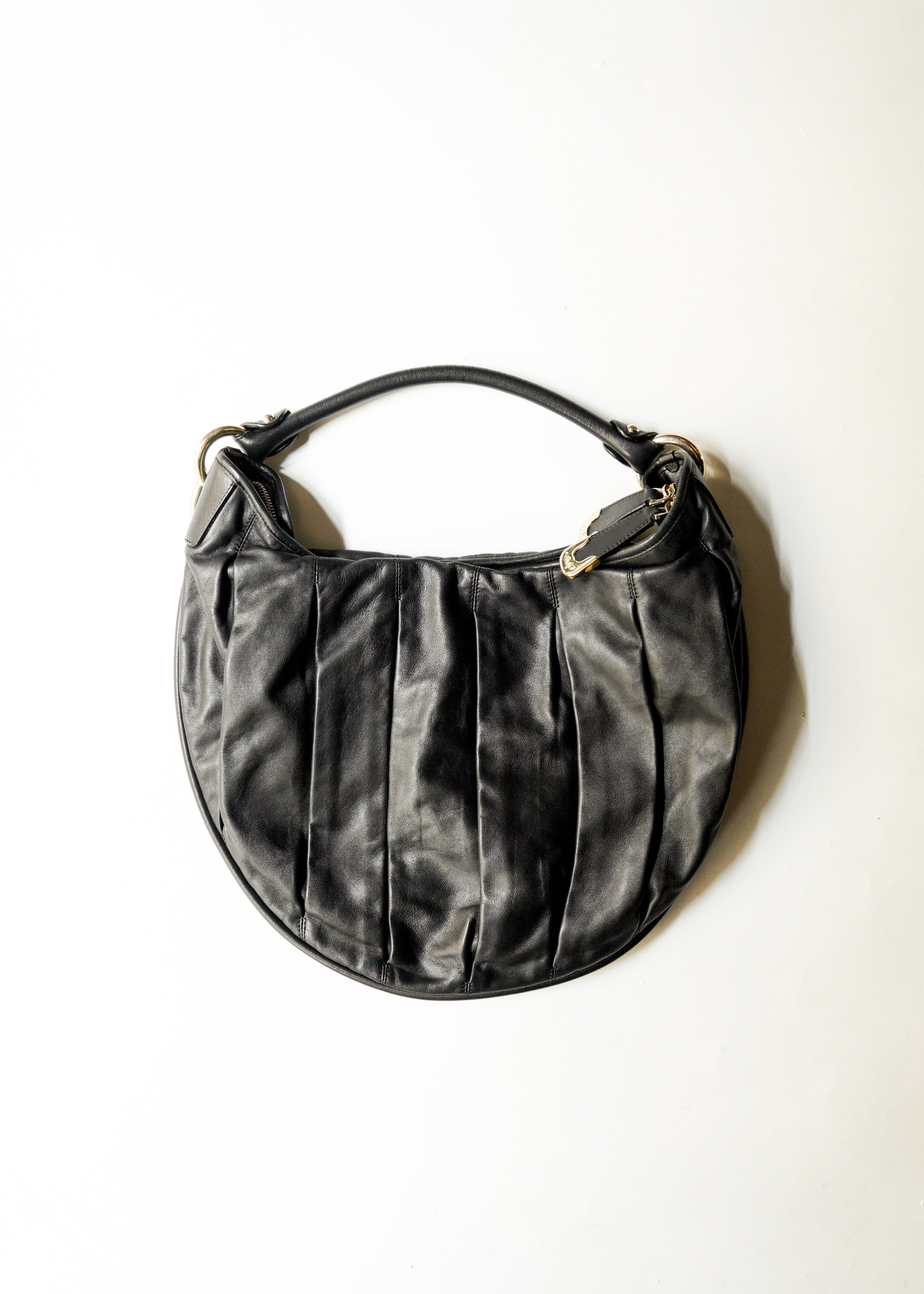 BALLY pleated leather one shoulder bag