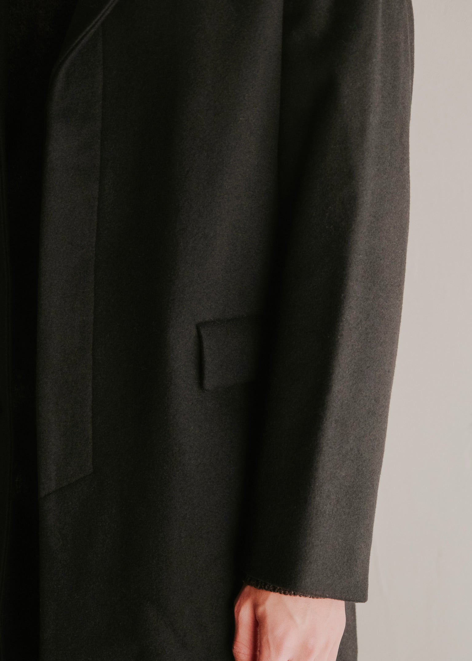90's A.P.C. fly front wool chesterfield coat