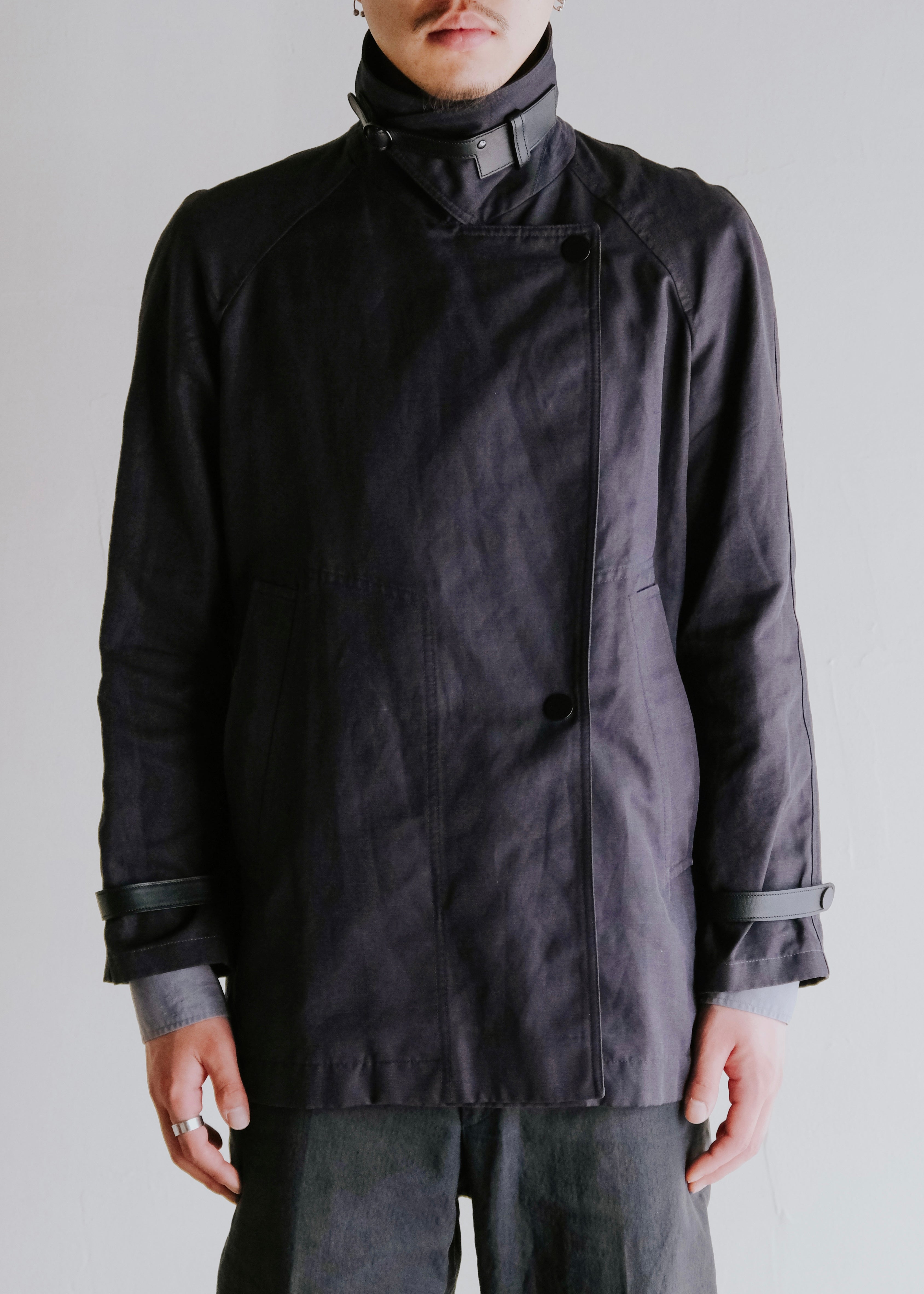 10's HERMÈS by Christophe Lemaire leather belted short coat