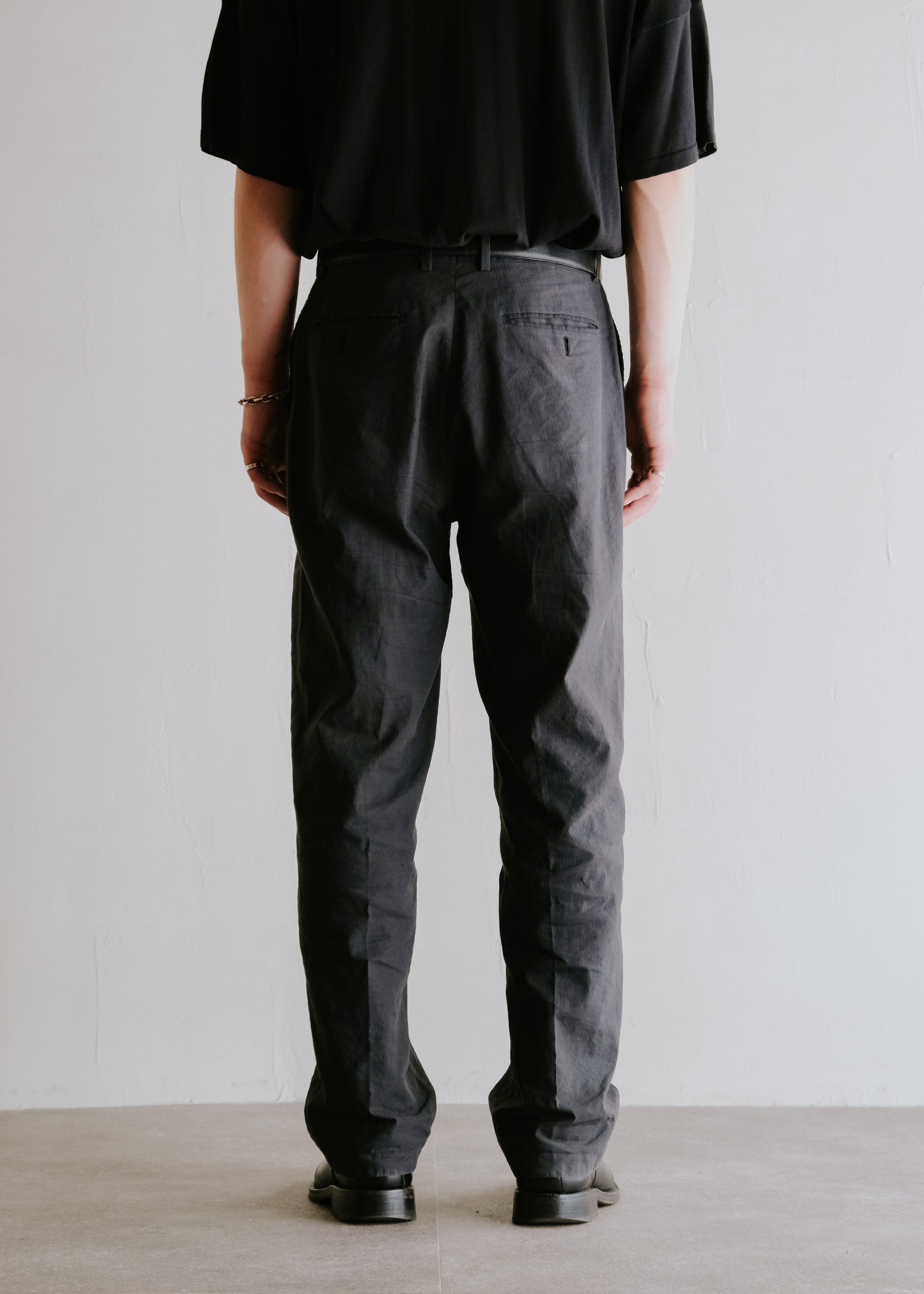 00's HERMÈS cotton linen tapered trousers