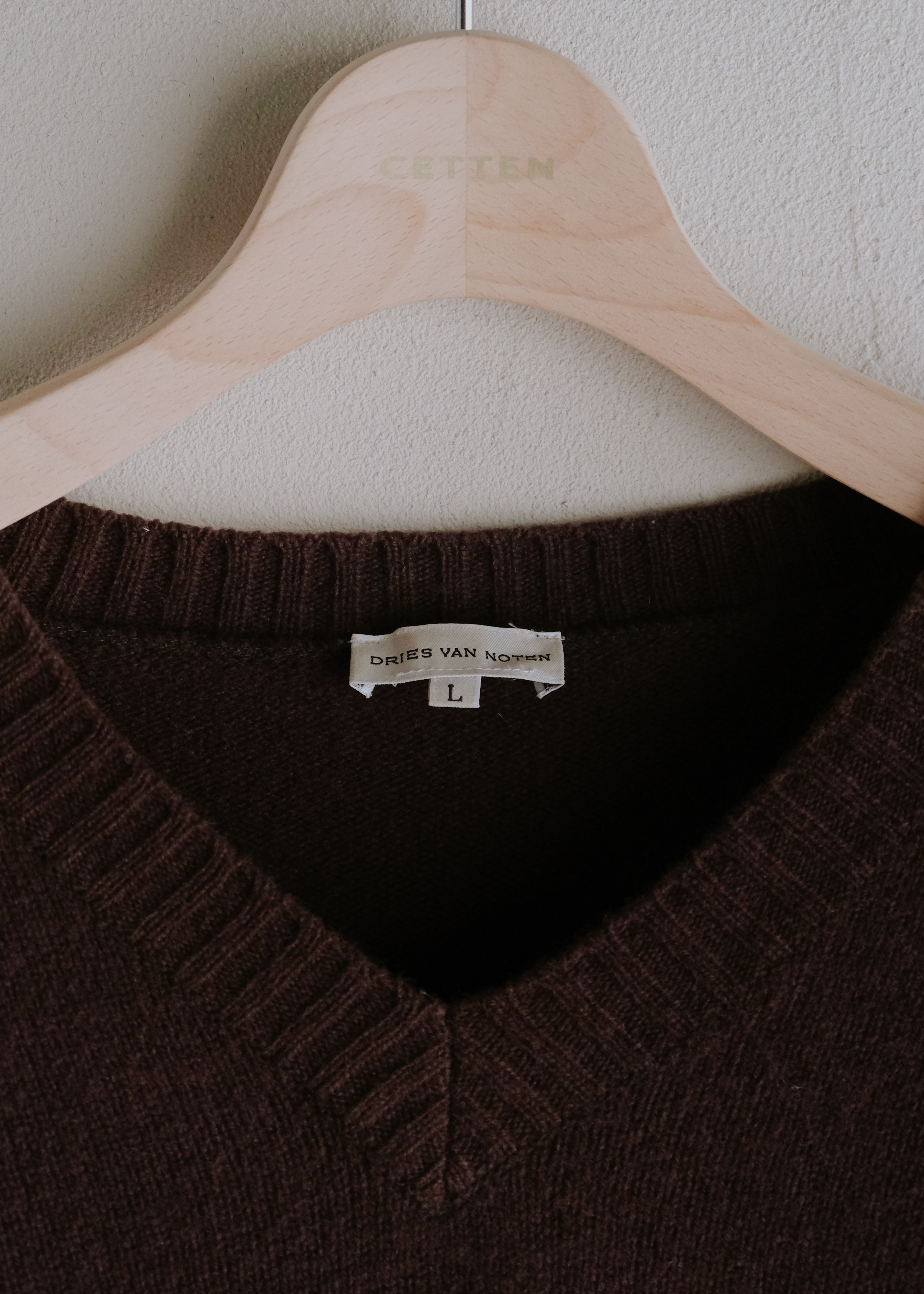 90-00's DRIES VAN NOTEN cropped v neck wool knit
