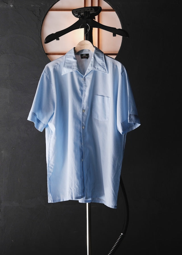 60's- open shark collar S/S shirt