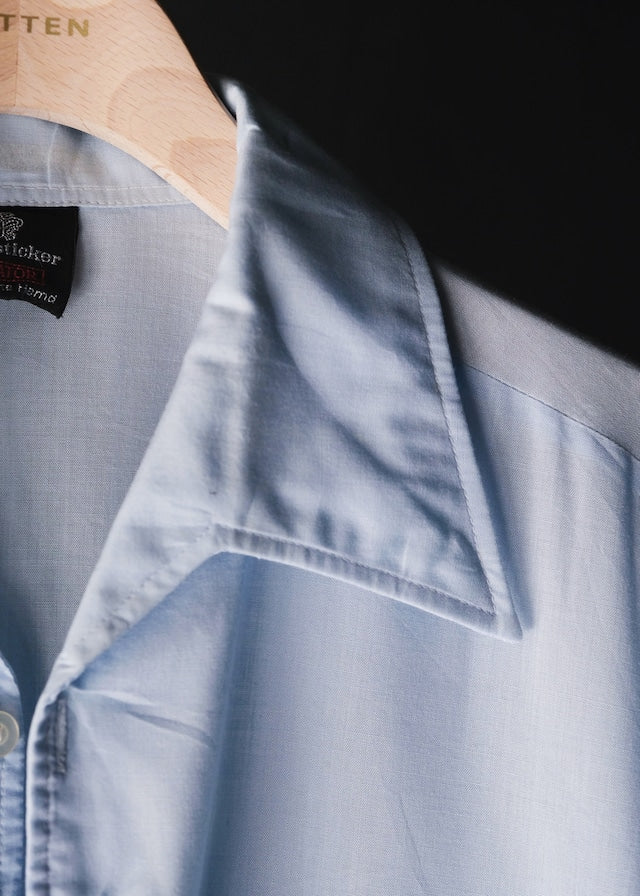 60's- open shark collar S/S shirt