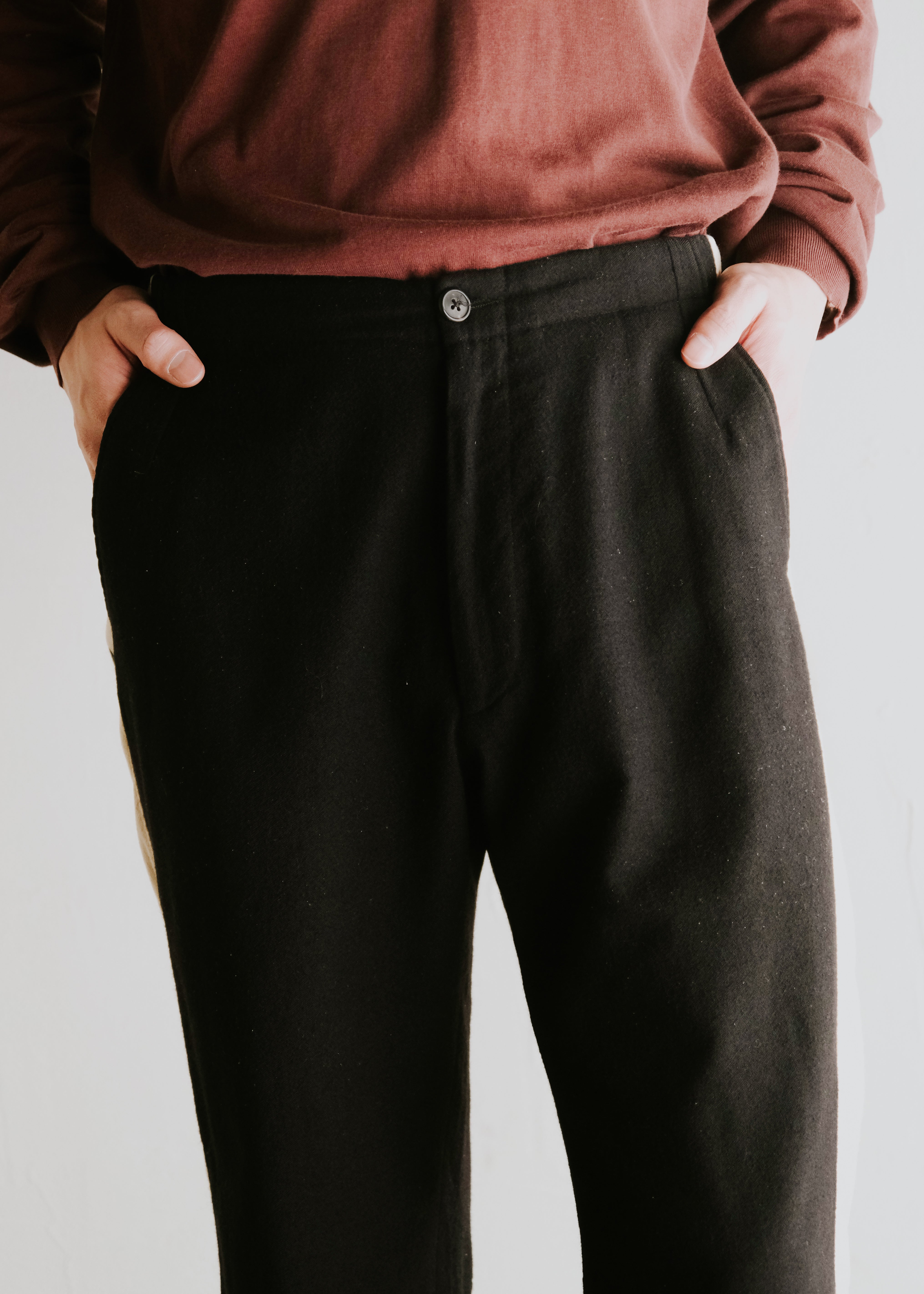 DRIES VAN NOTEN 03AW side line wool easy pants