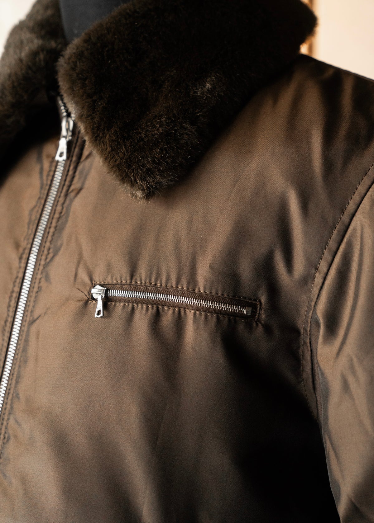90's COMME CA DU MODE MEN leather detachable collar zip up jacket