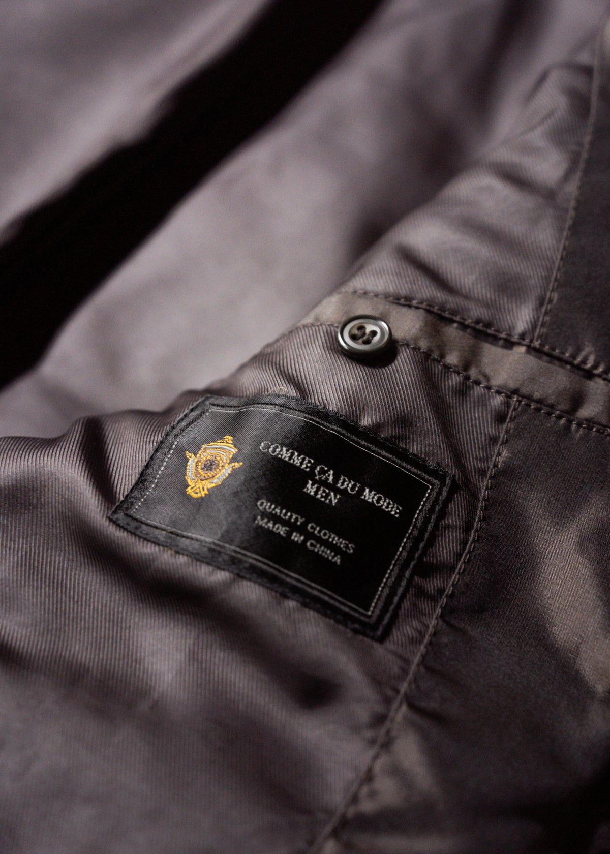 90's COMME CA DU MODE MEN leather detachable collar zip up jacket