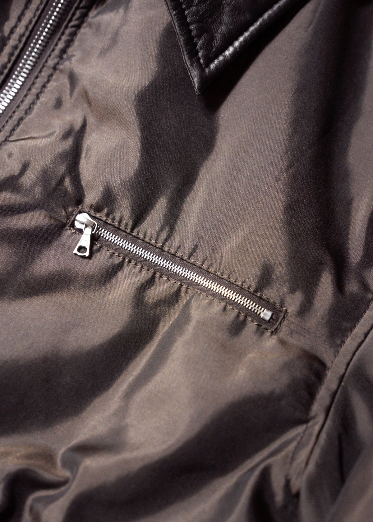 90's COMME CA DU MODE MEN leather detachable collar zip up jacket