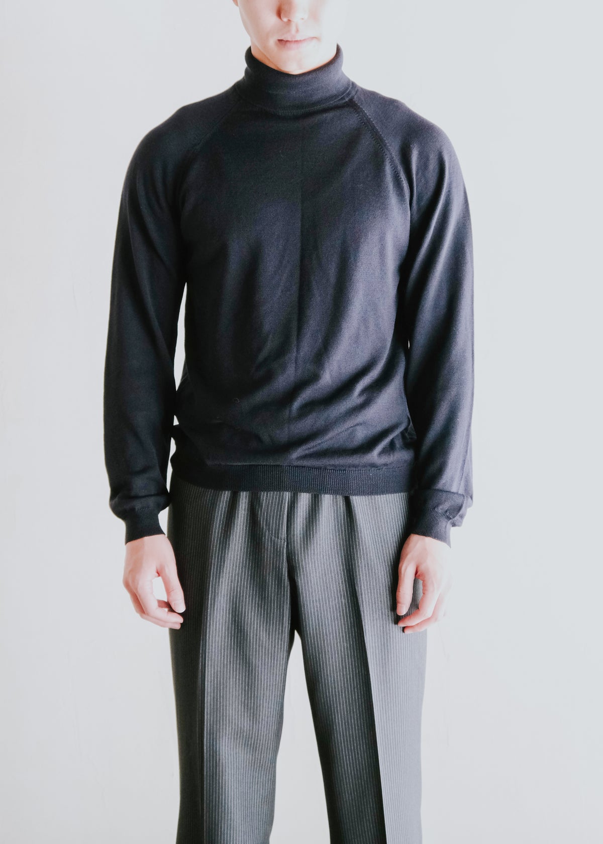 90-00's DRIES VAN NOTEN raglan sleeves merino wool turtleneck knit