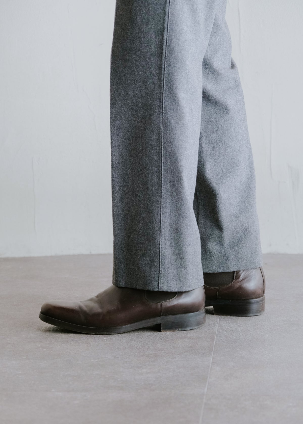 90-00's GIORGIO ARMANI square toe side gore leather boots