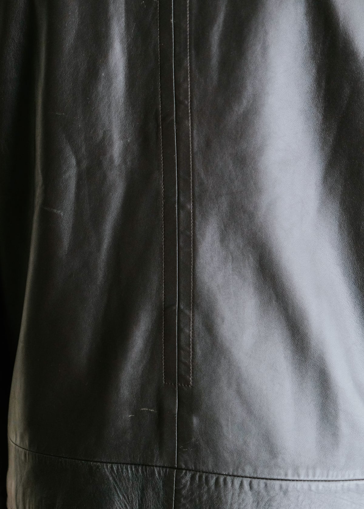 00's BOSS HUGO BOSS fly front lamb leather jacket