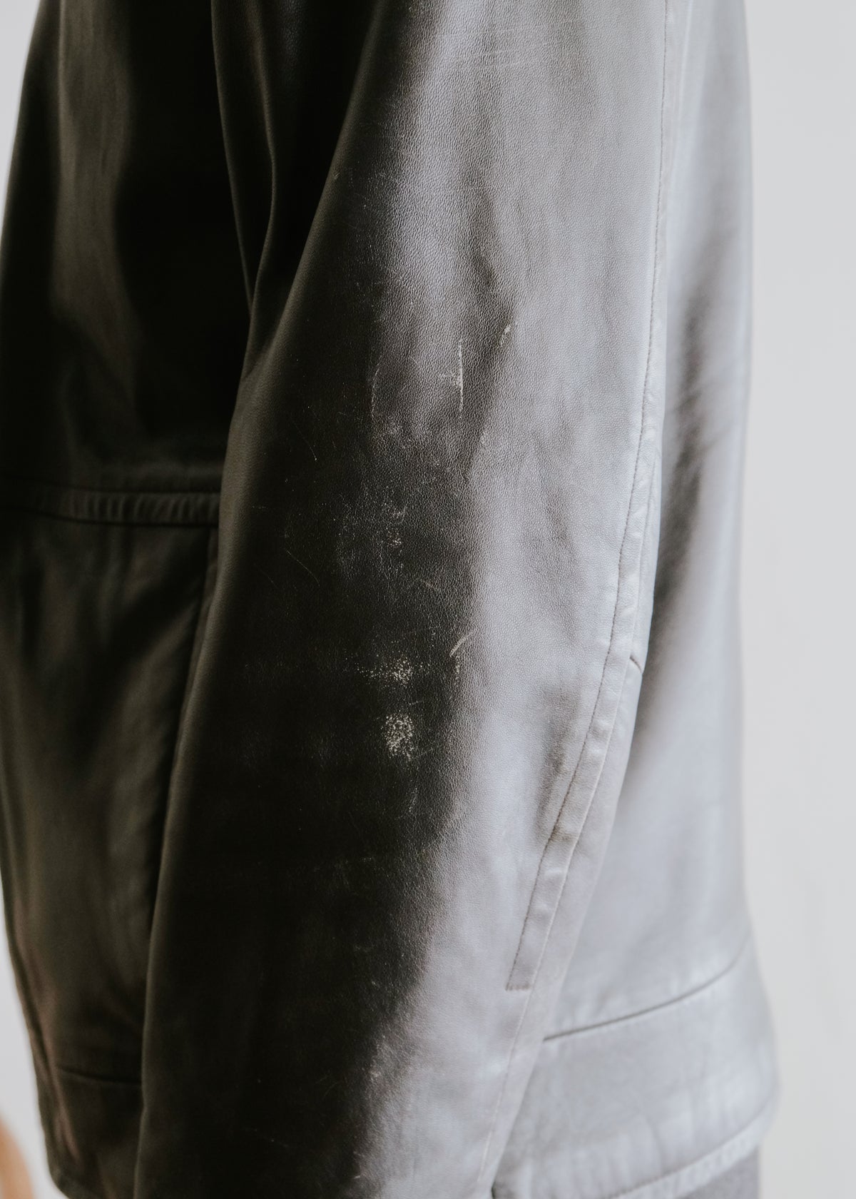 00's BOSS HUGO BOSS fly front lamb leather jacket