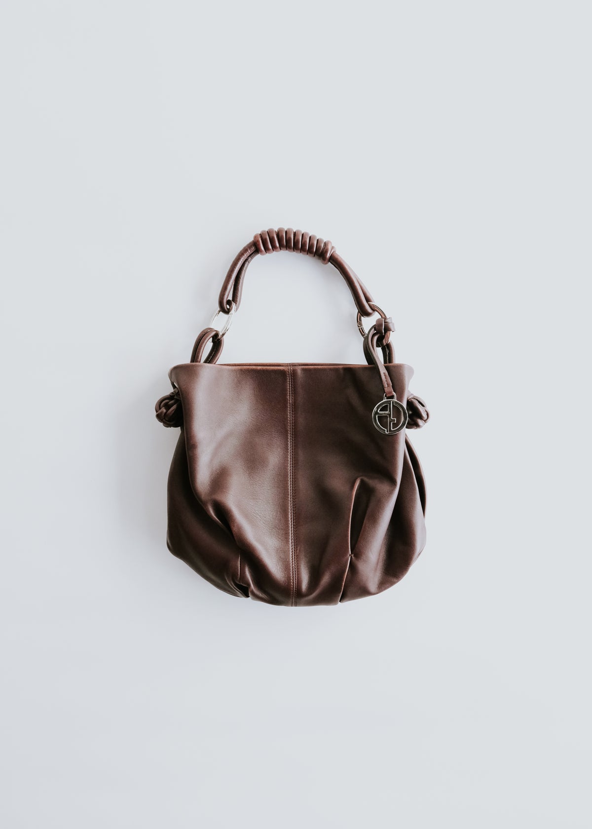 10's GIORGIO ARMANI gathered lamb leather hand bag
