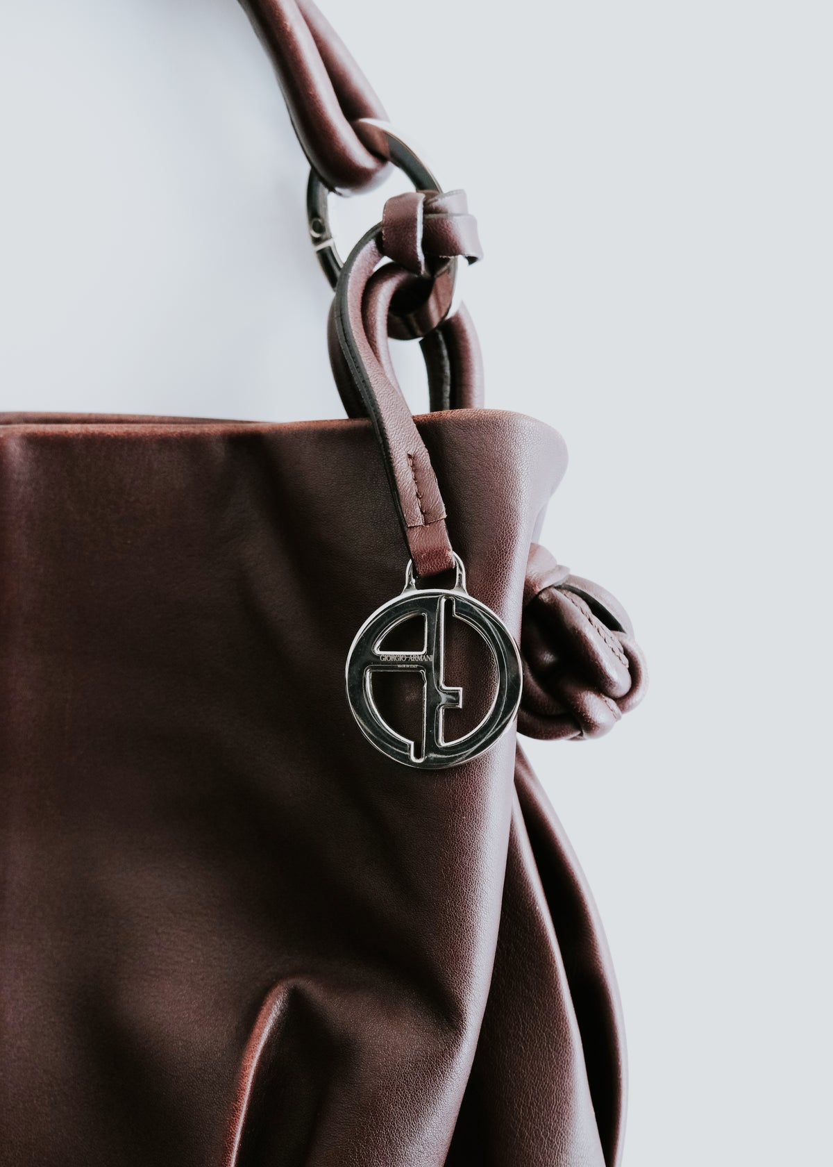10's GIORGIO ARMANI gathered lamb leather hand bag