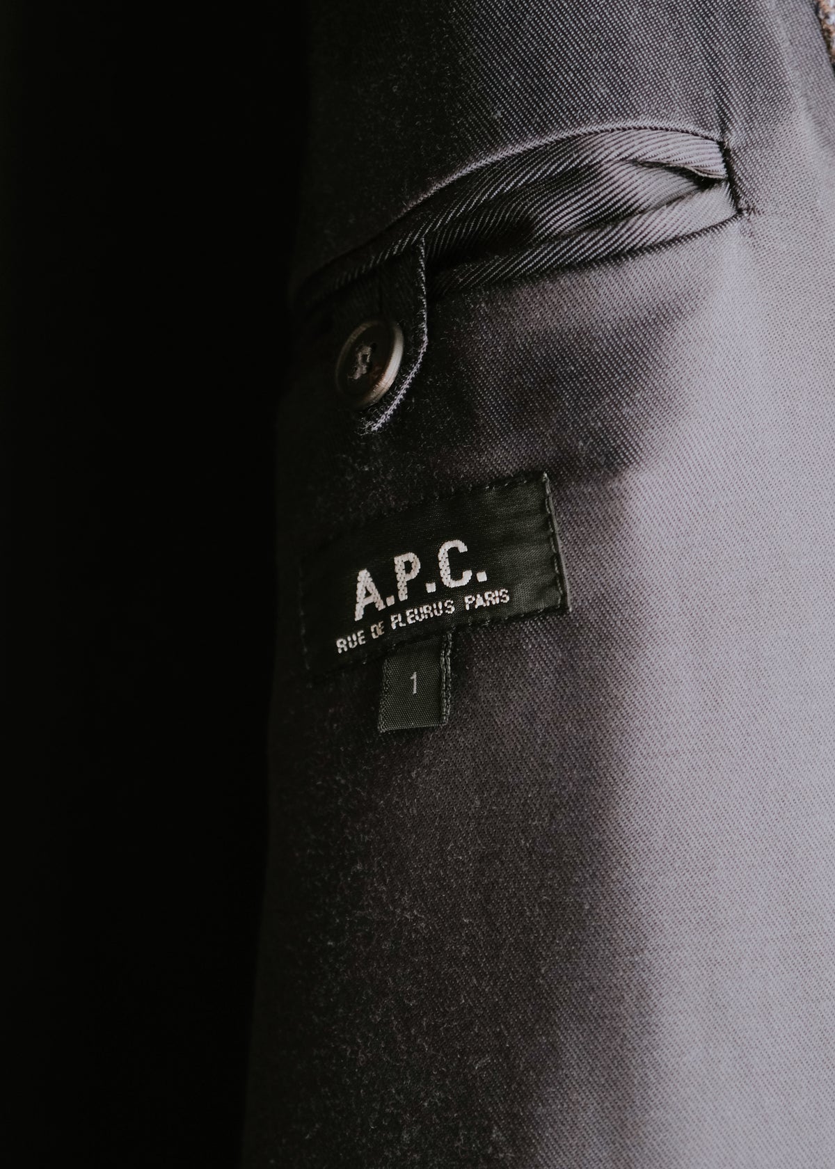 A.P.C. 99AW fly front single-breasted balmacaan coat