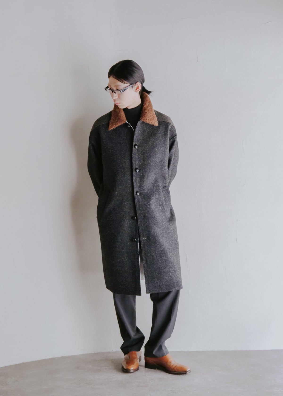 NAMACHEKO 26AW EMLEY COAT / SPECKLED GRAY