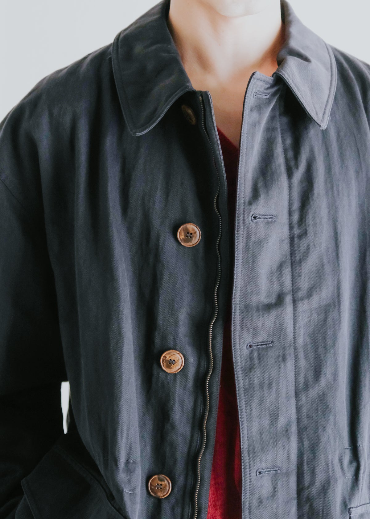 80-90's GIORGIO ARMANI drawcord waist half coat