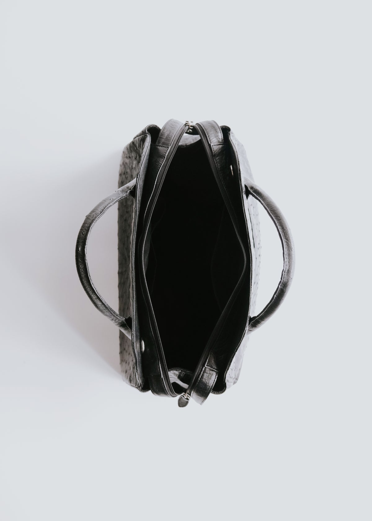 ostrich leather duffel bag
