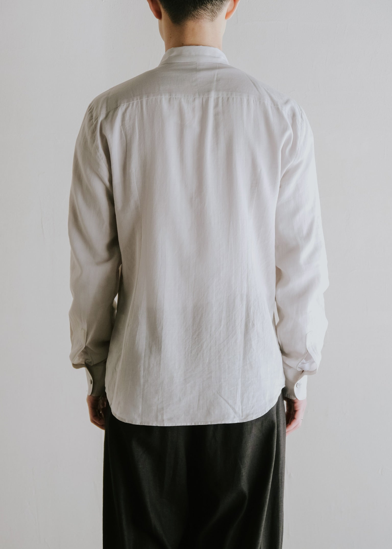 COSTUME NATIONAL HOMME コスチュームナショナルオム 00年代 シルク コットン フライフロント ショートポイントカラー シアー シャツ 古着 アーカイブ ヴィンテージ メンズ
