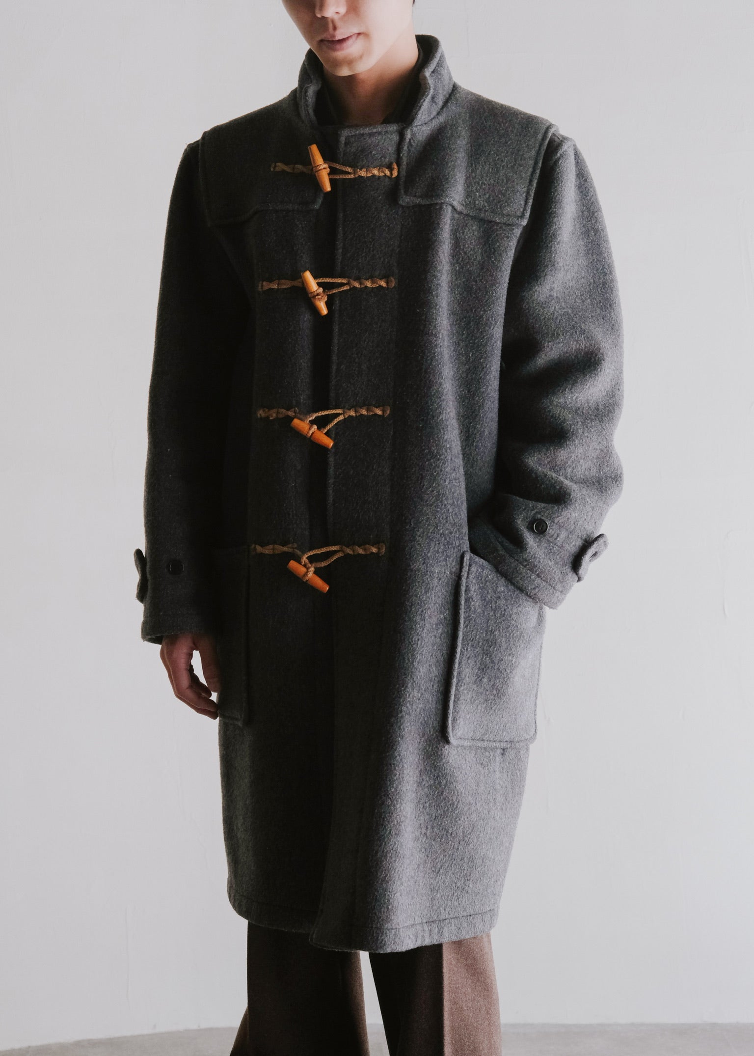 90's agnes b. homme hoodless duffle coat made in England