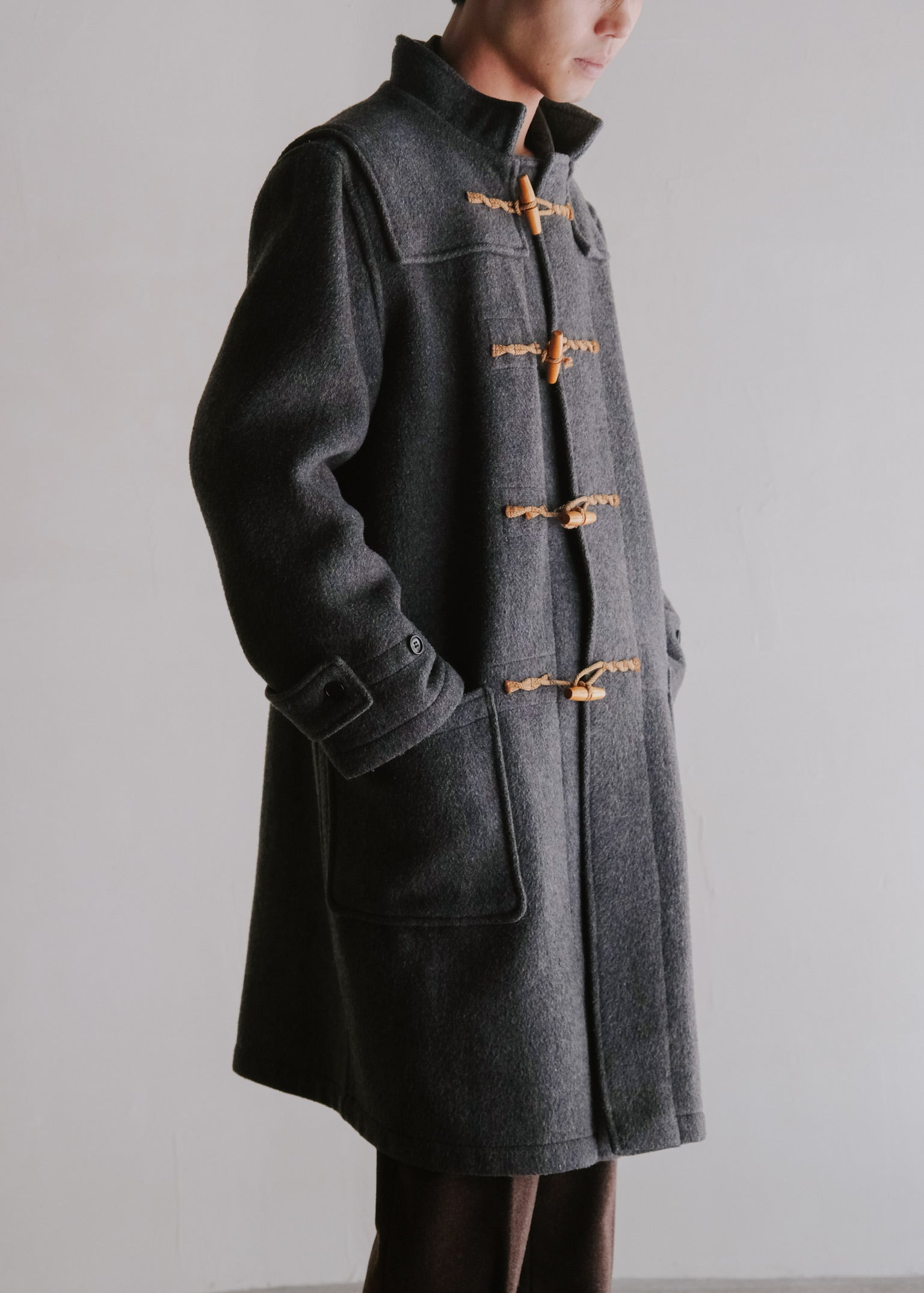 90's agnes b. homme hoodless duffle coat made in England