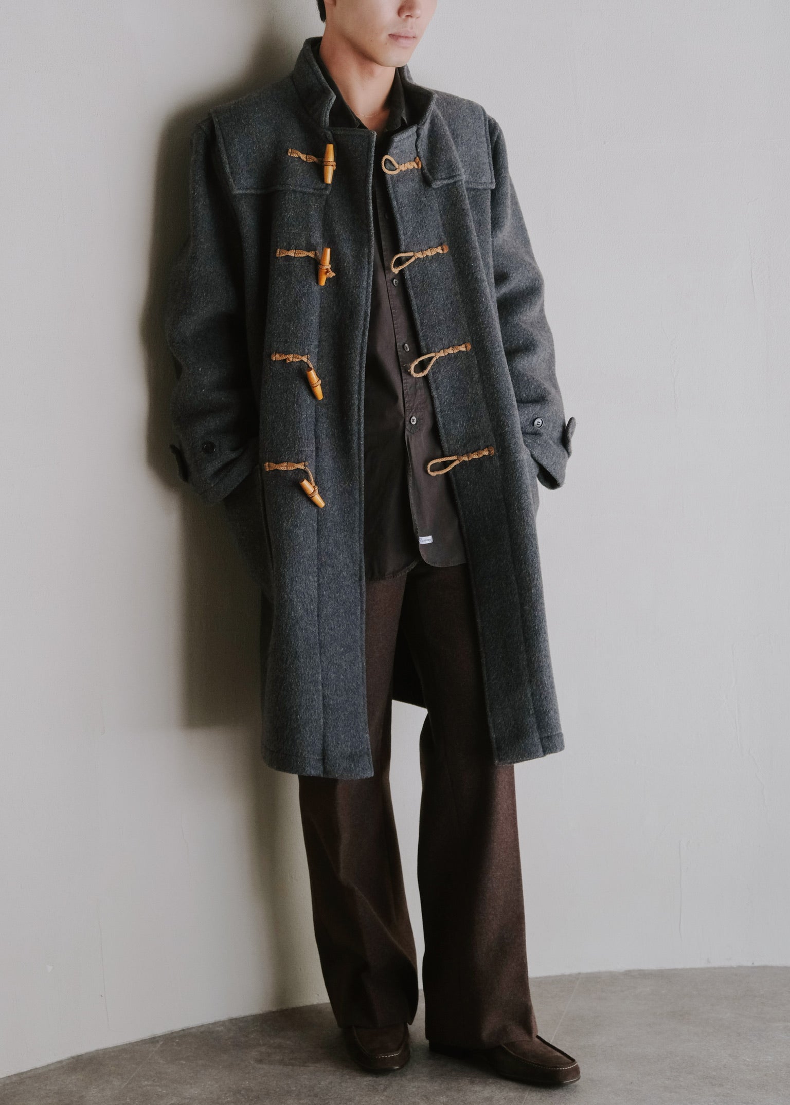 90's agnes b. homme hoodless duffle coat made in England