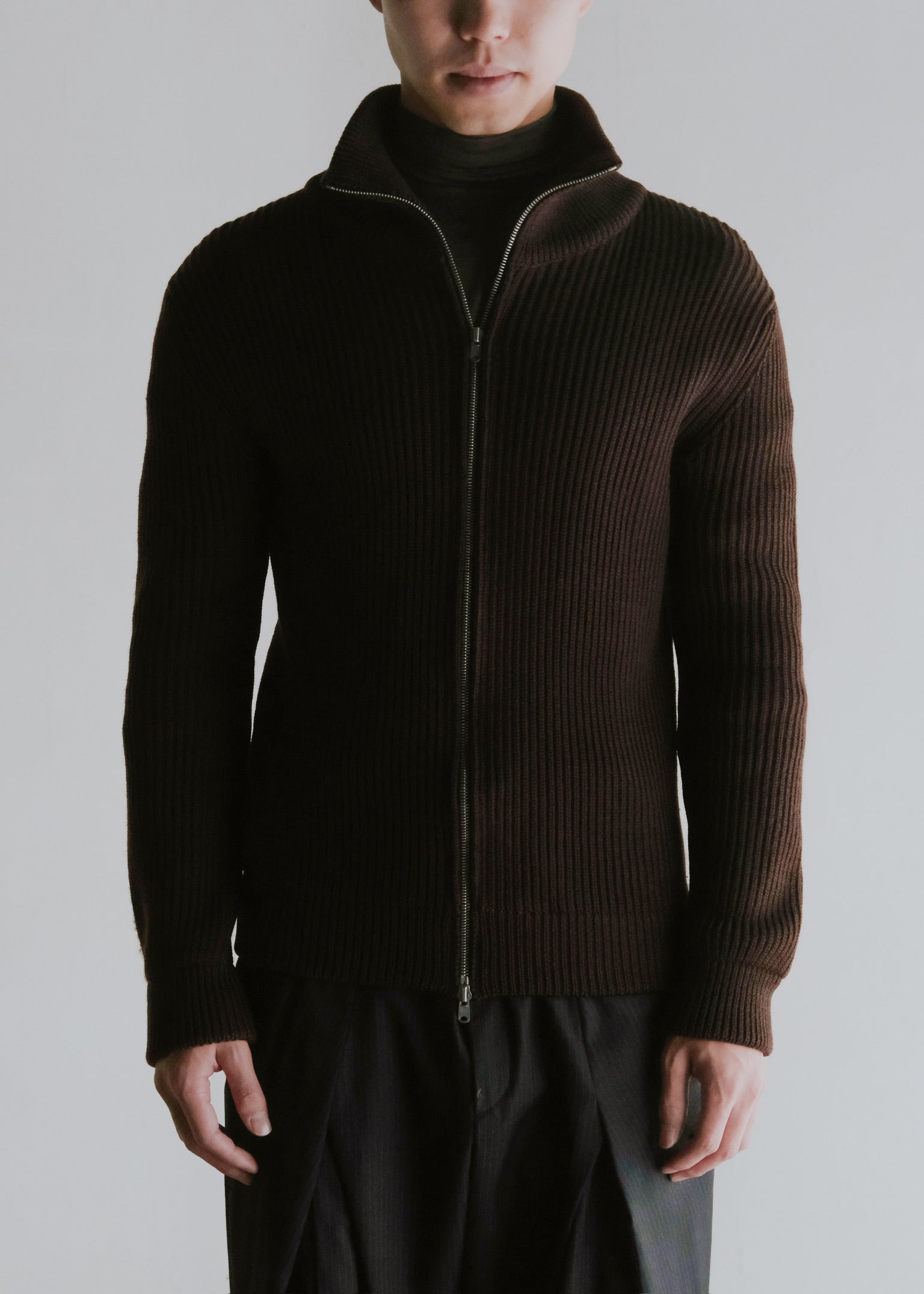 Martin Margiela 06AW wool double zip up drivers knit