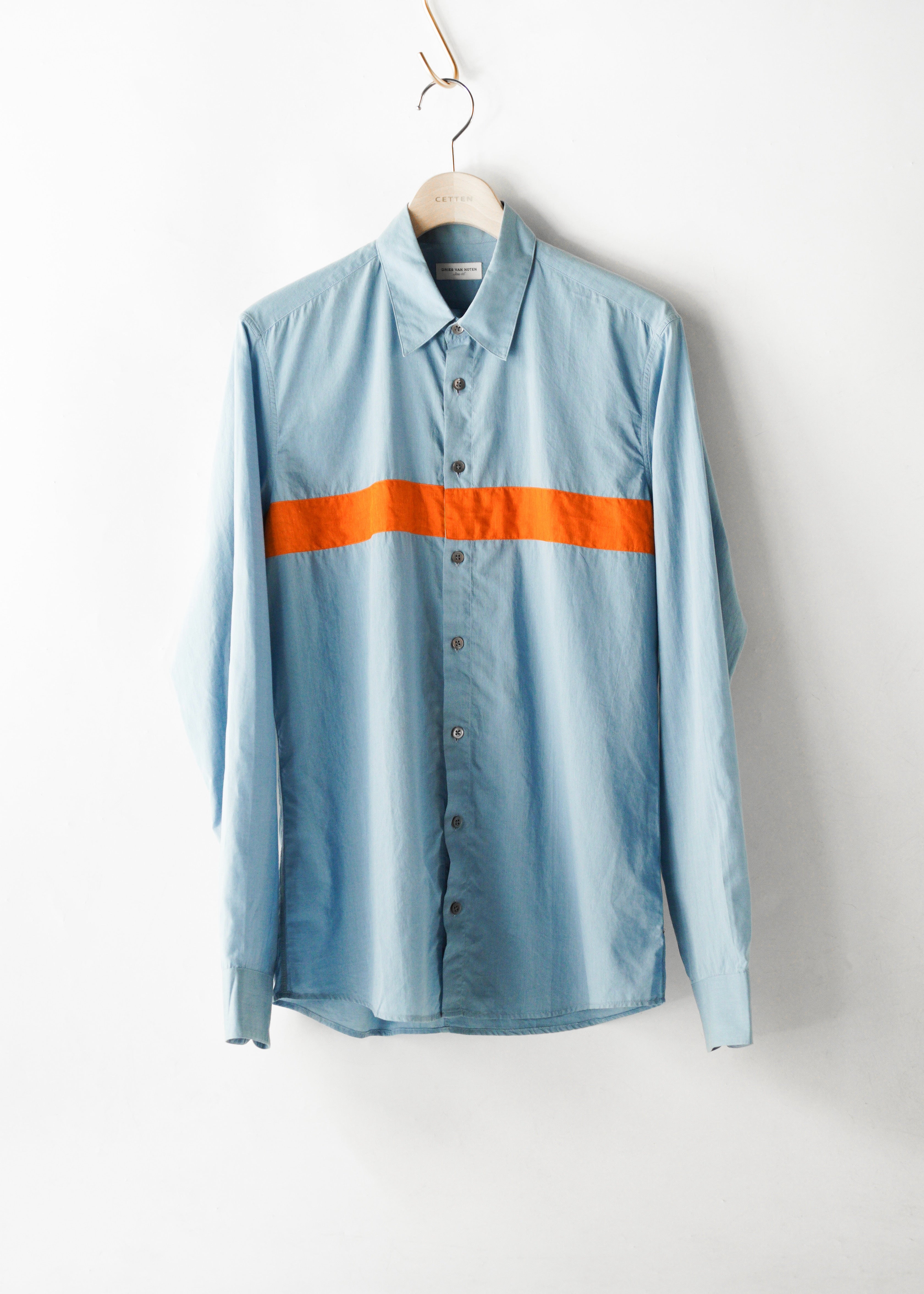 DRIES VAN NOTEN 13SS line color cotton shirt