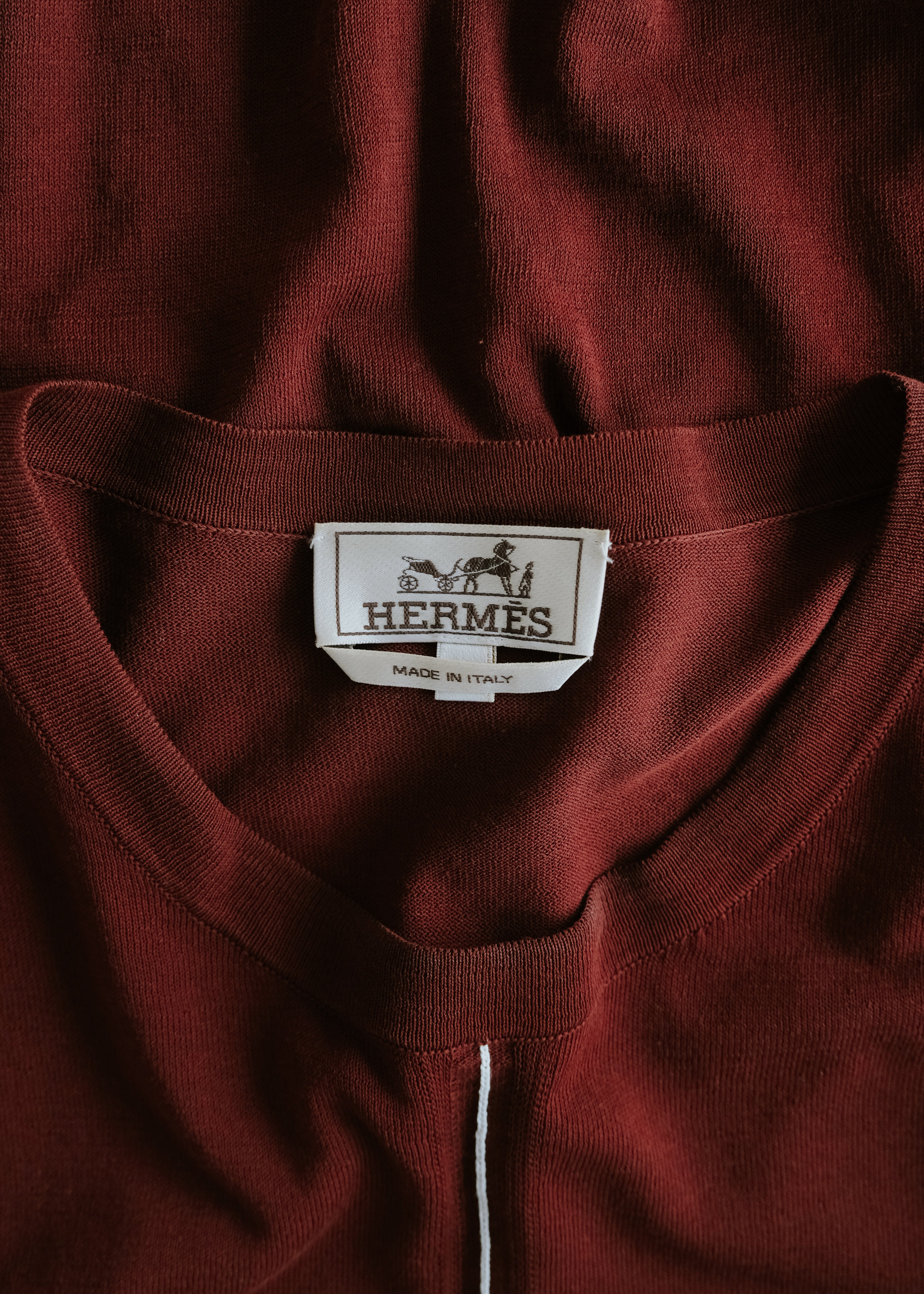 00-10's HERMÈS lightweight cotton center line knit
