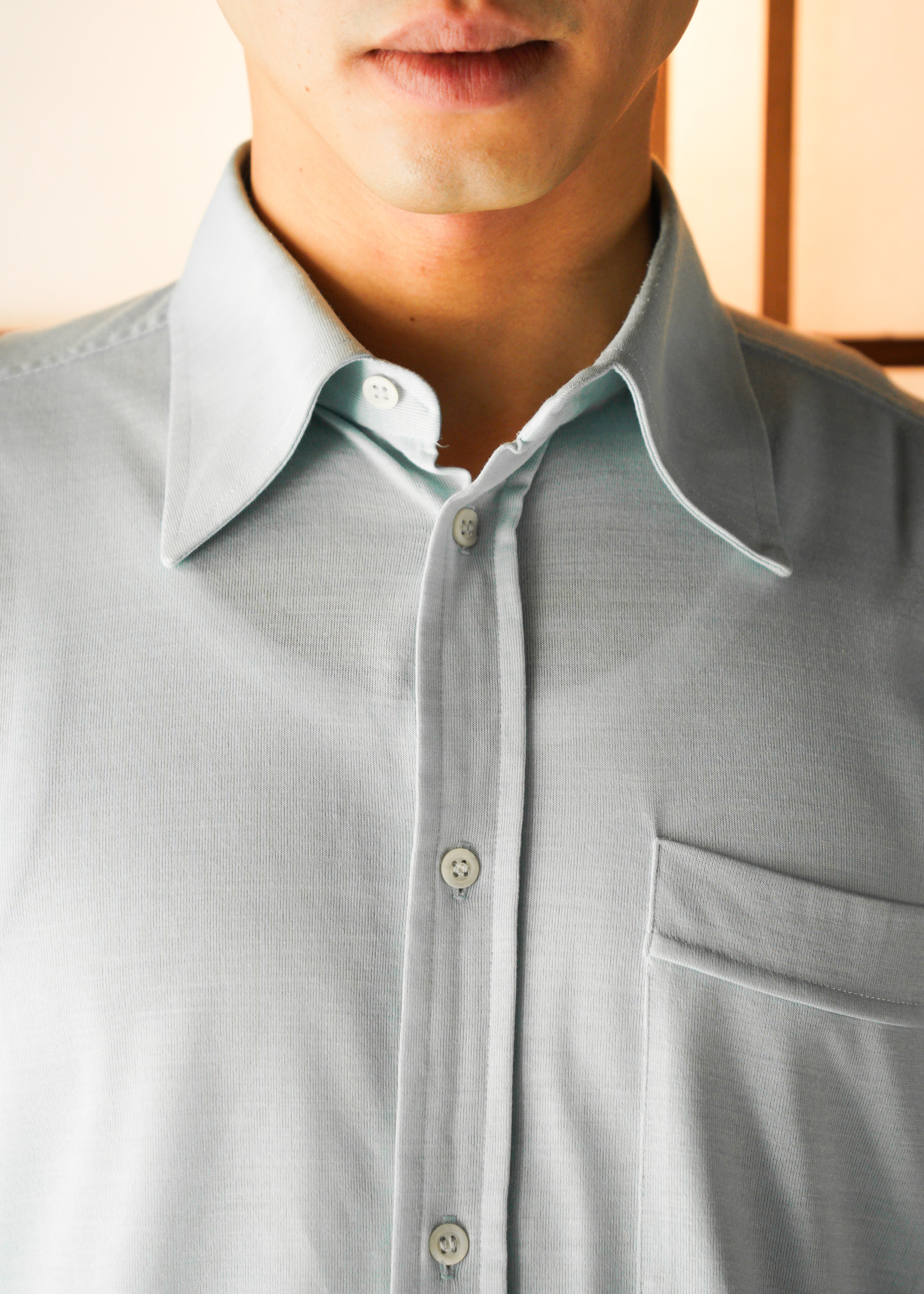 70-80’s long collar half sleeve stretch shirts