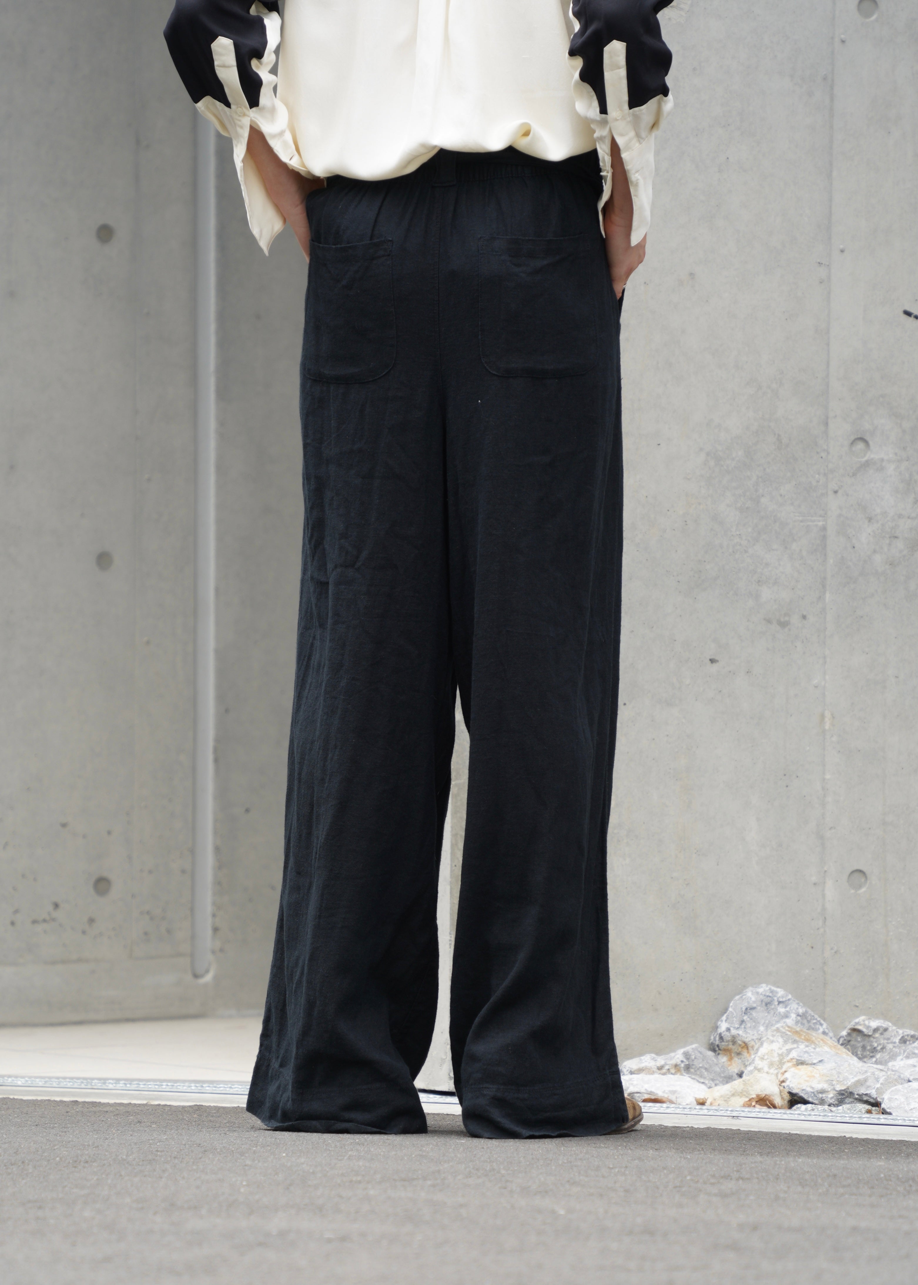 Belted Linen Wide Pants