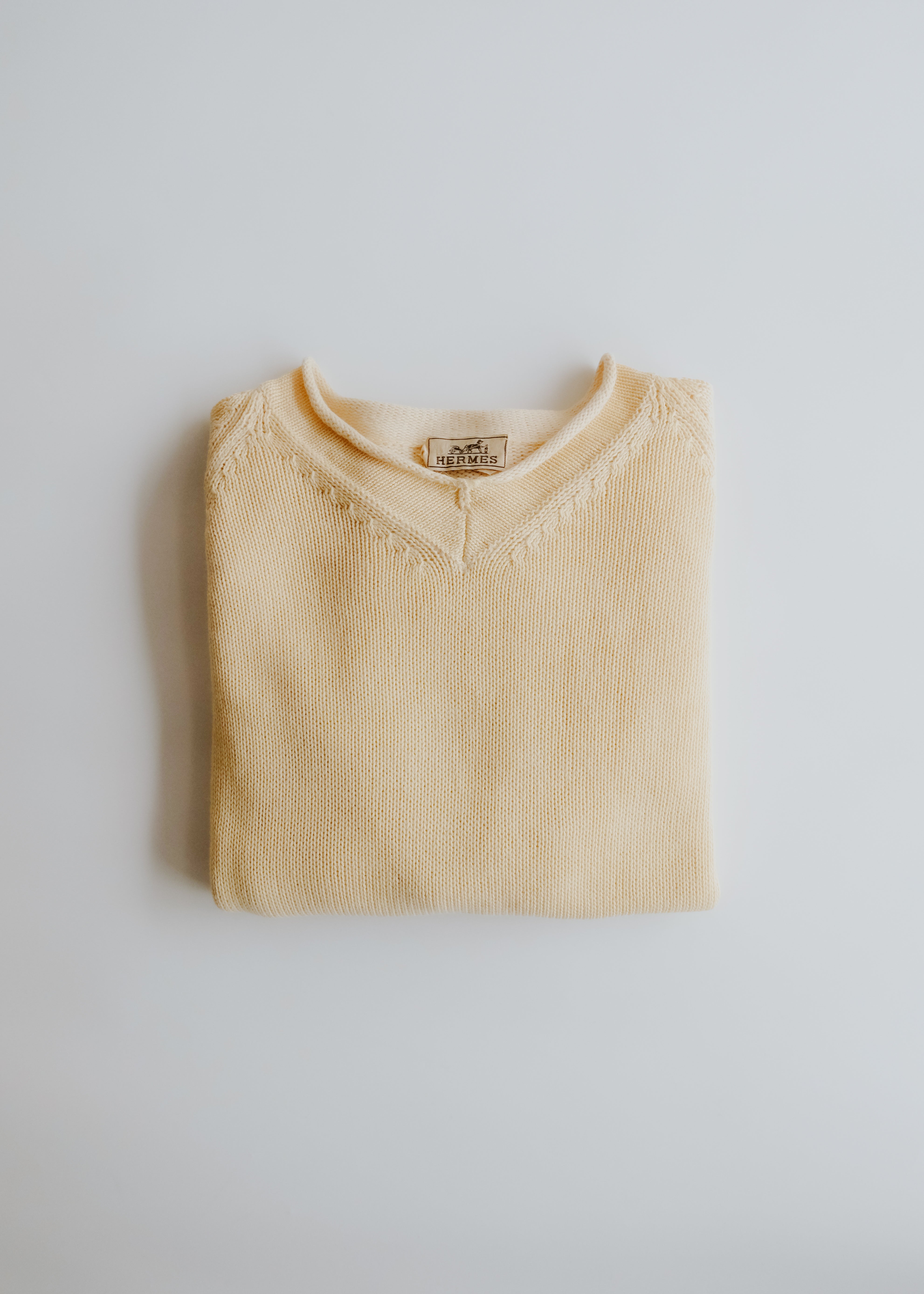 00's HERMÈS cashmere lining cotton raglan sleeves knit