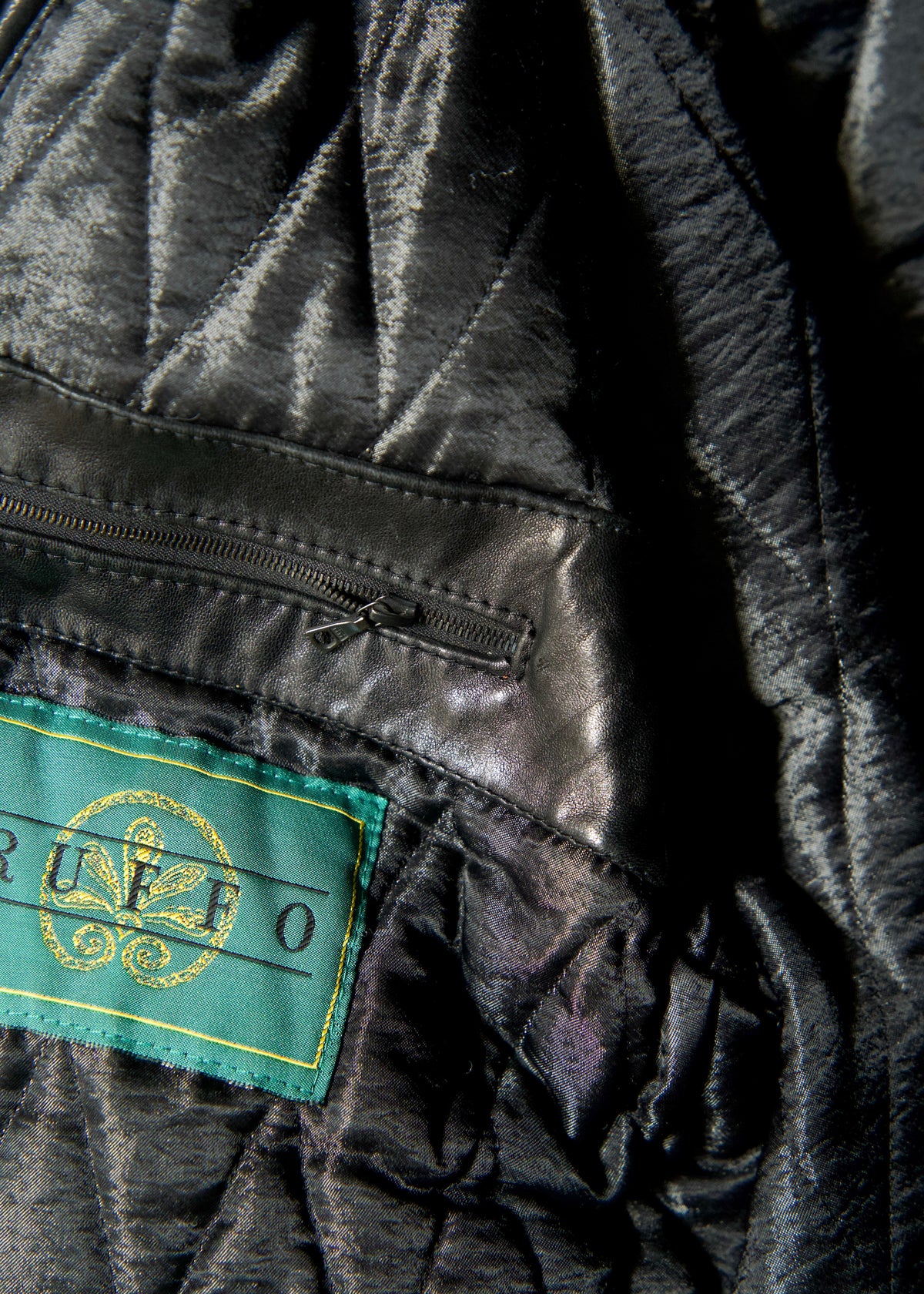 80-90's RUFFO fly front hooded leather blouson