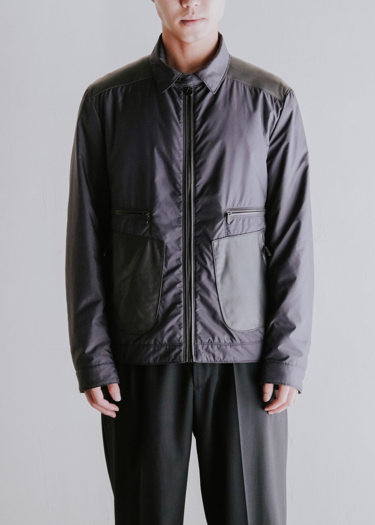 Salvatore Ferragamo サルヴァトーレフェラガモ 90-00年代 レザー patchworks padded ブルゾン メンズ