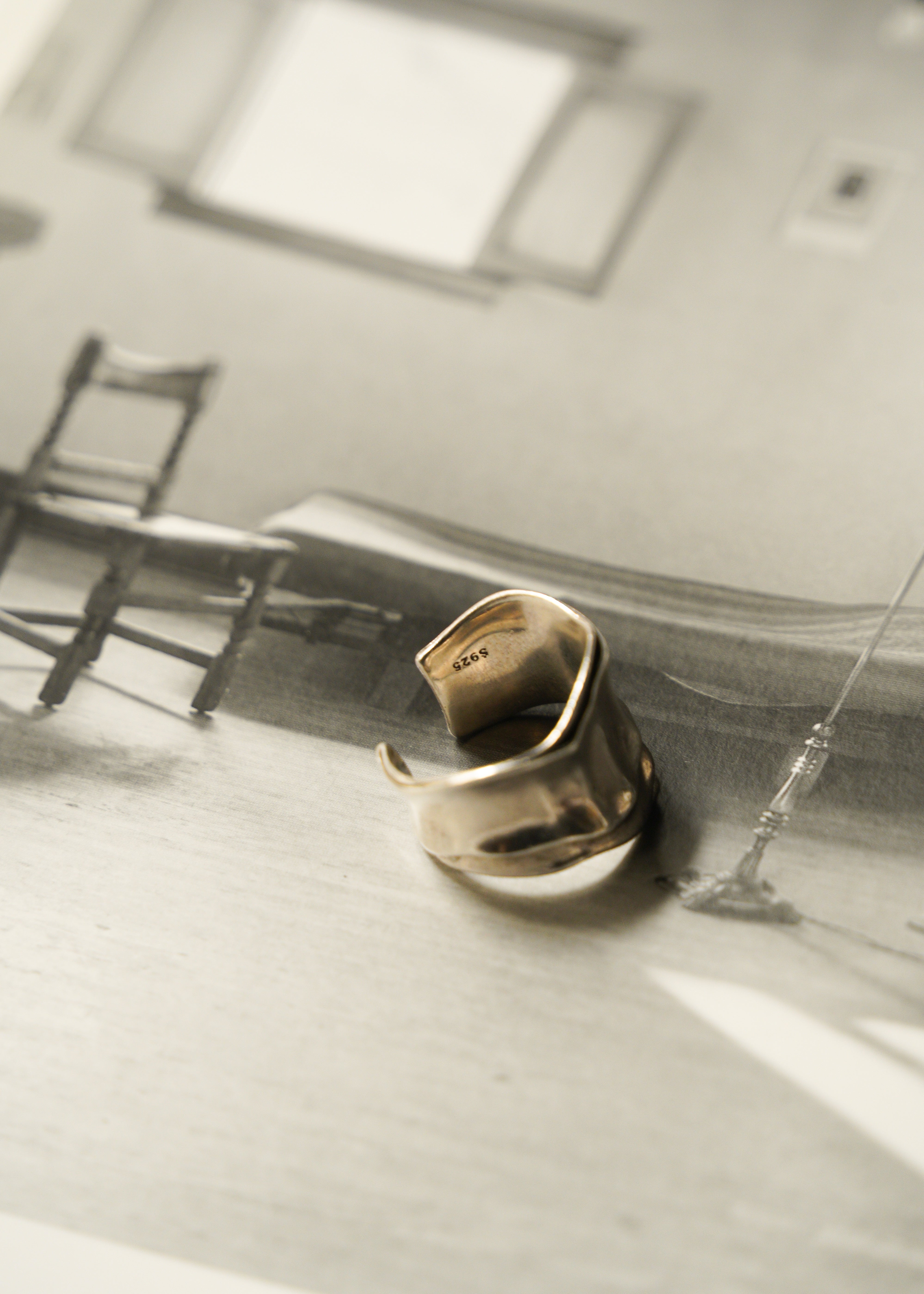 Layered design silver 925 ring