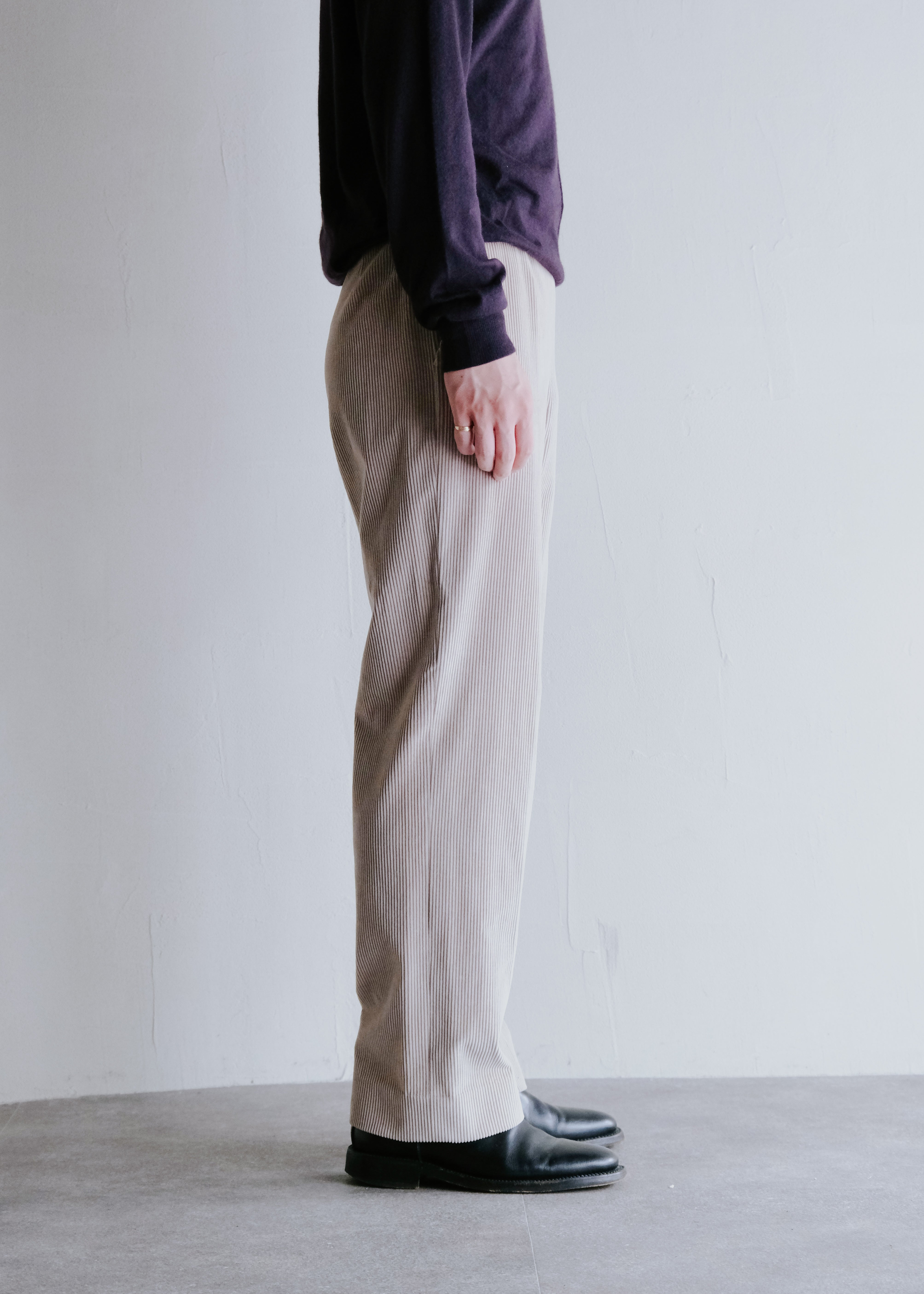 HERMÈS 00aw by Martin Margiela cotton cashmere corduroy straight trousers