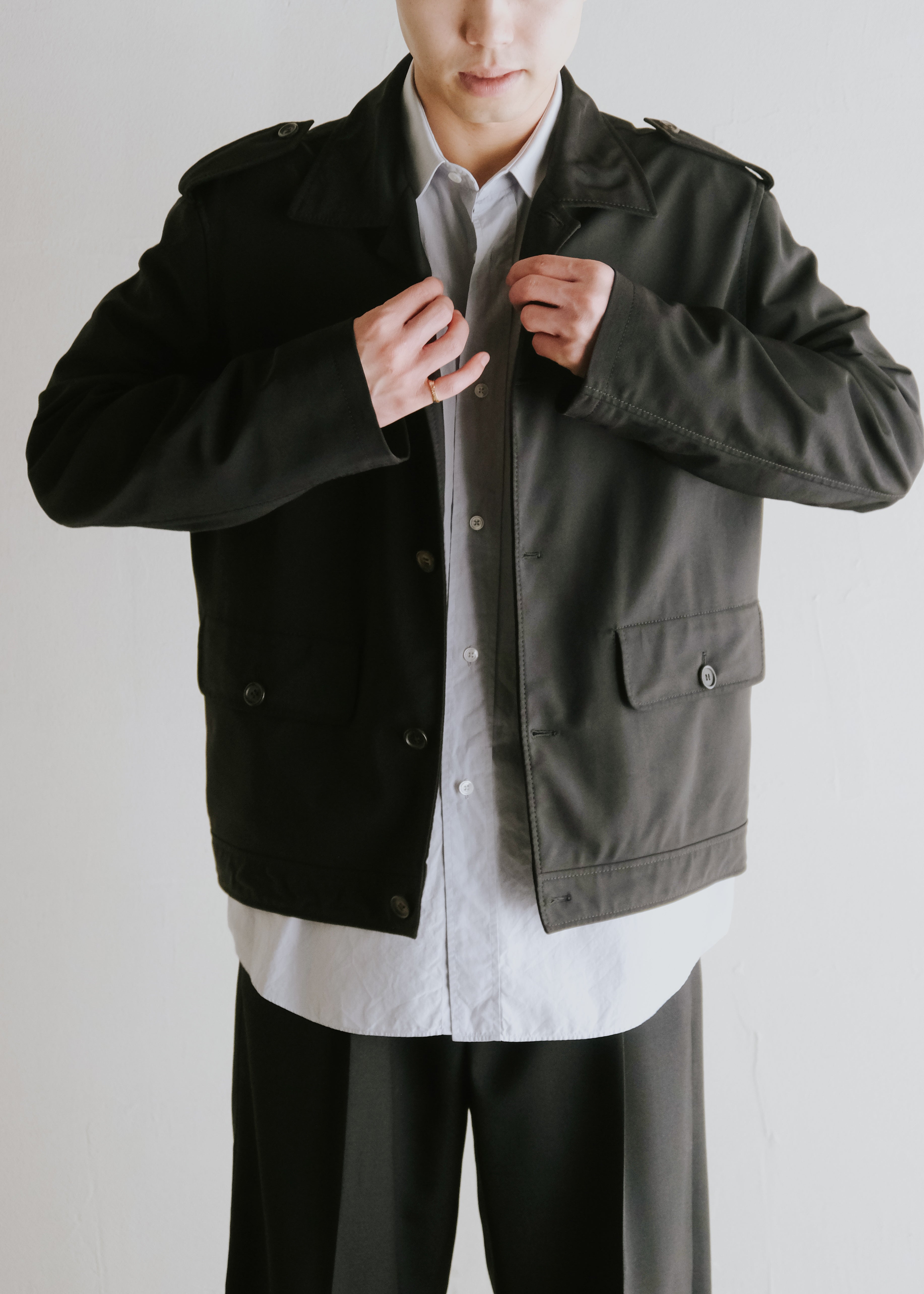 90's PRADA button-front military blouson
