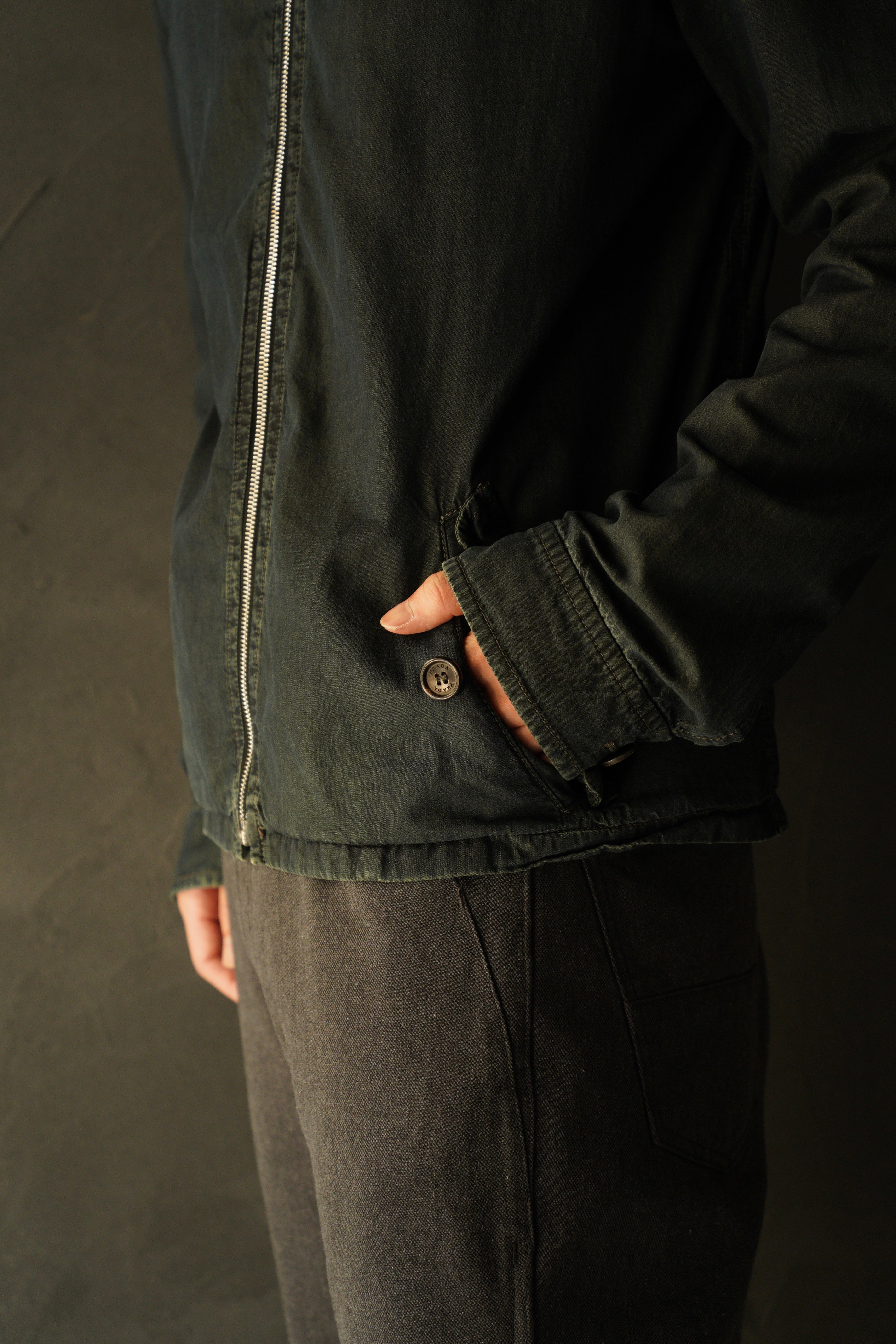 00's PRADA over dye drizzler jacket