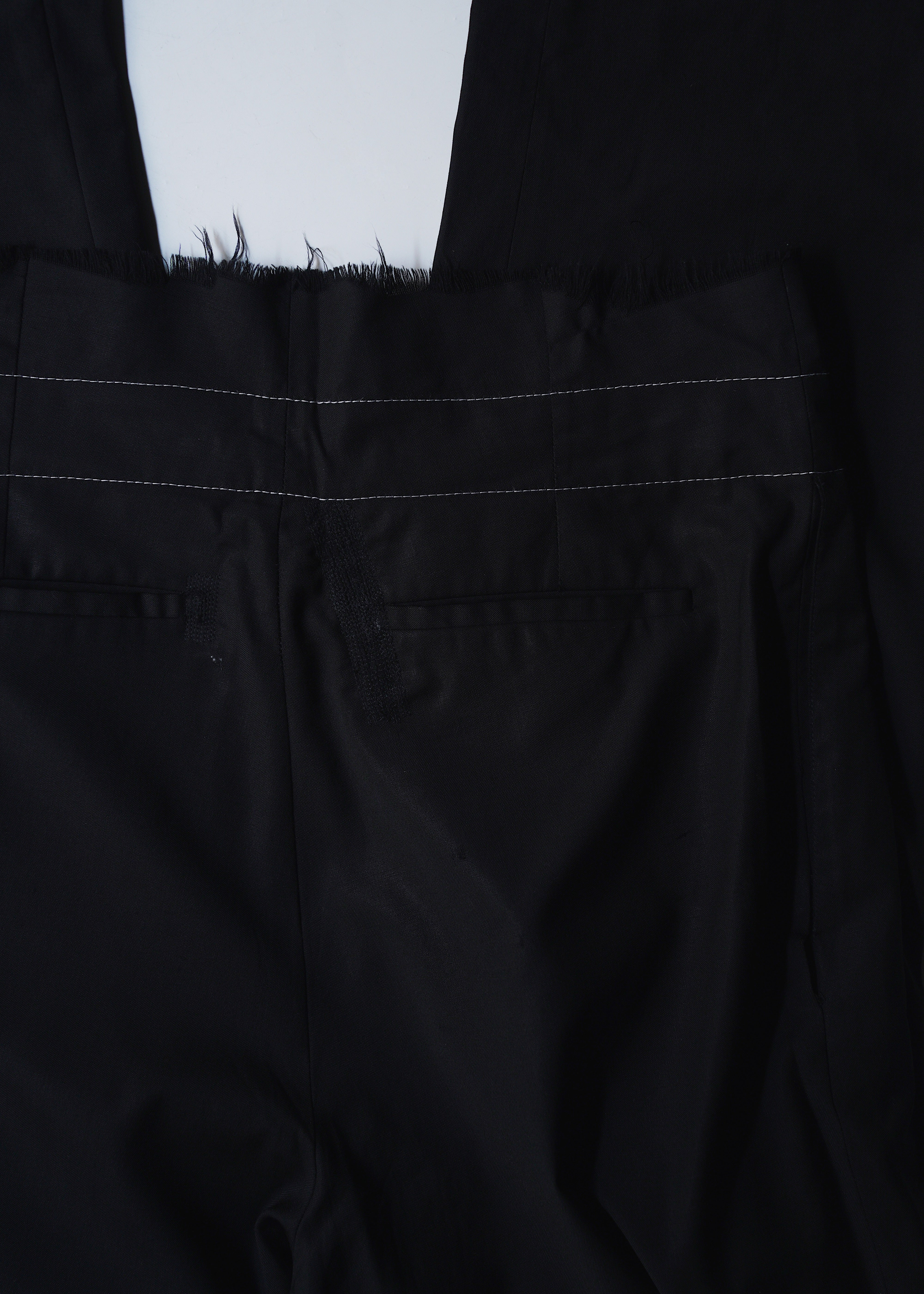00's KRISVANASSCHE wool stitch wide tapered slacks