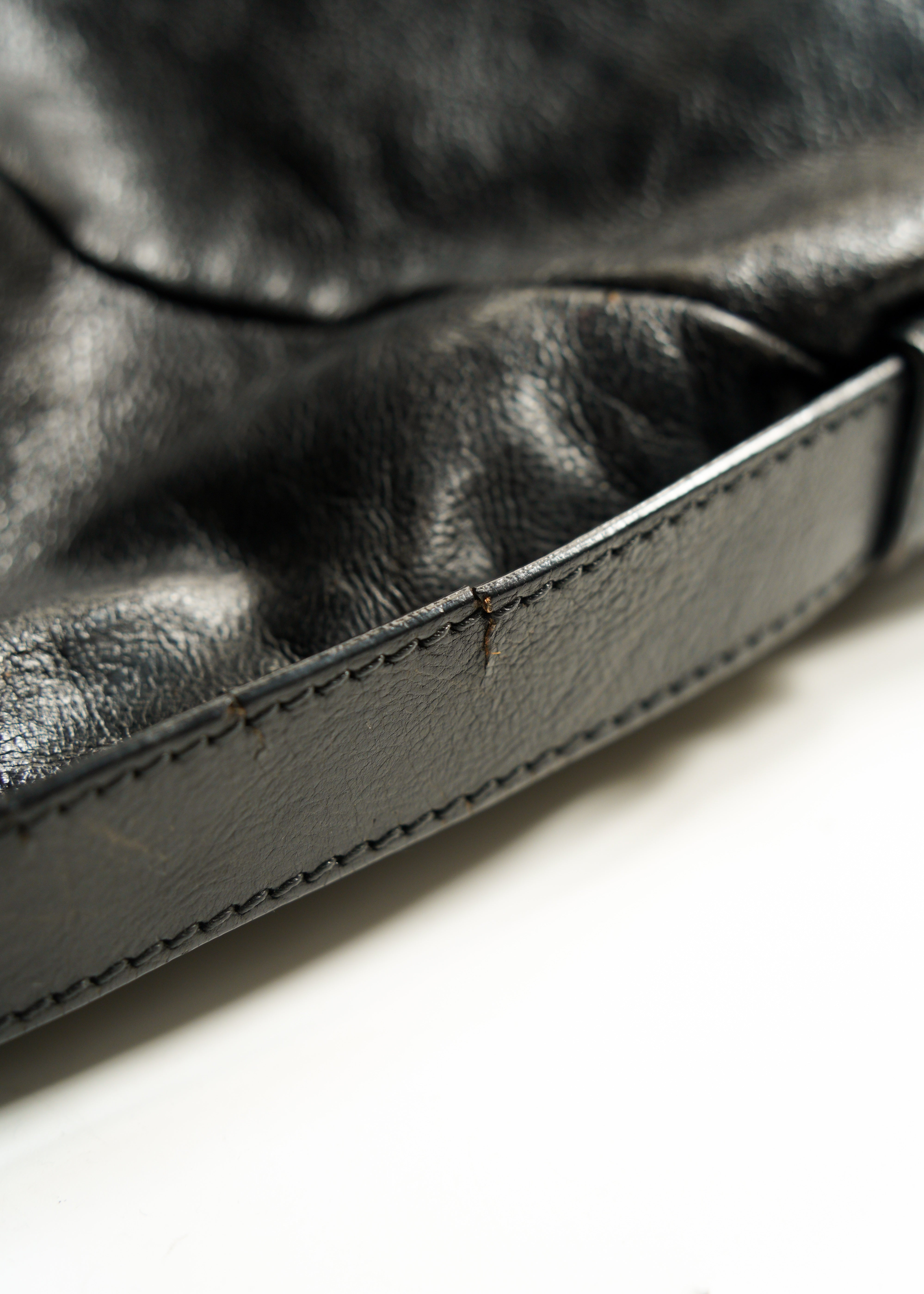 Yves saint laurent rive gauche 02 AW leather hobo bag
