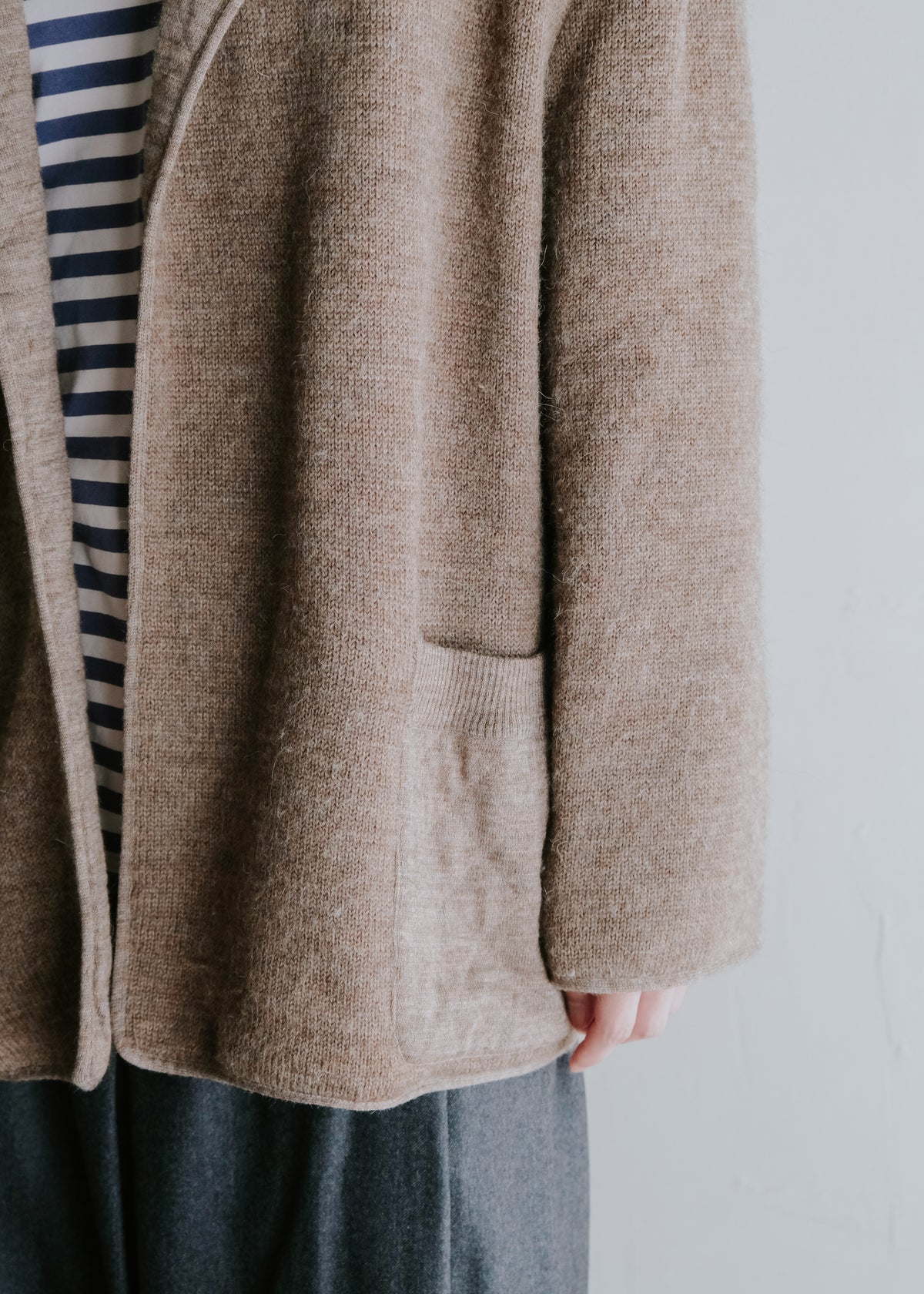 -90's HERMÈS open front quilted lapel jacket
