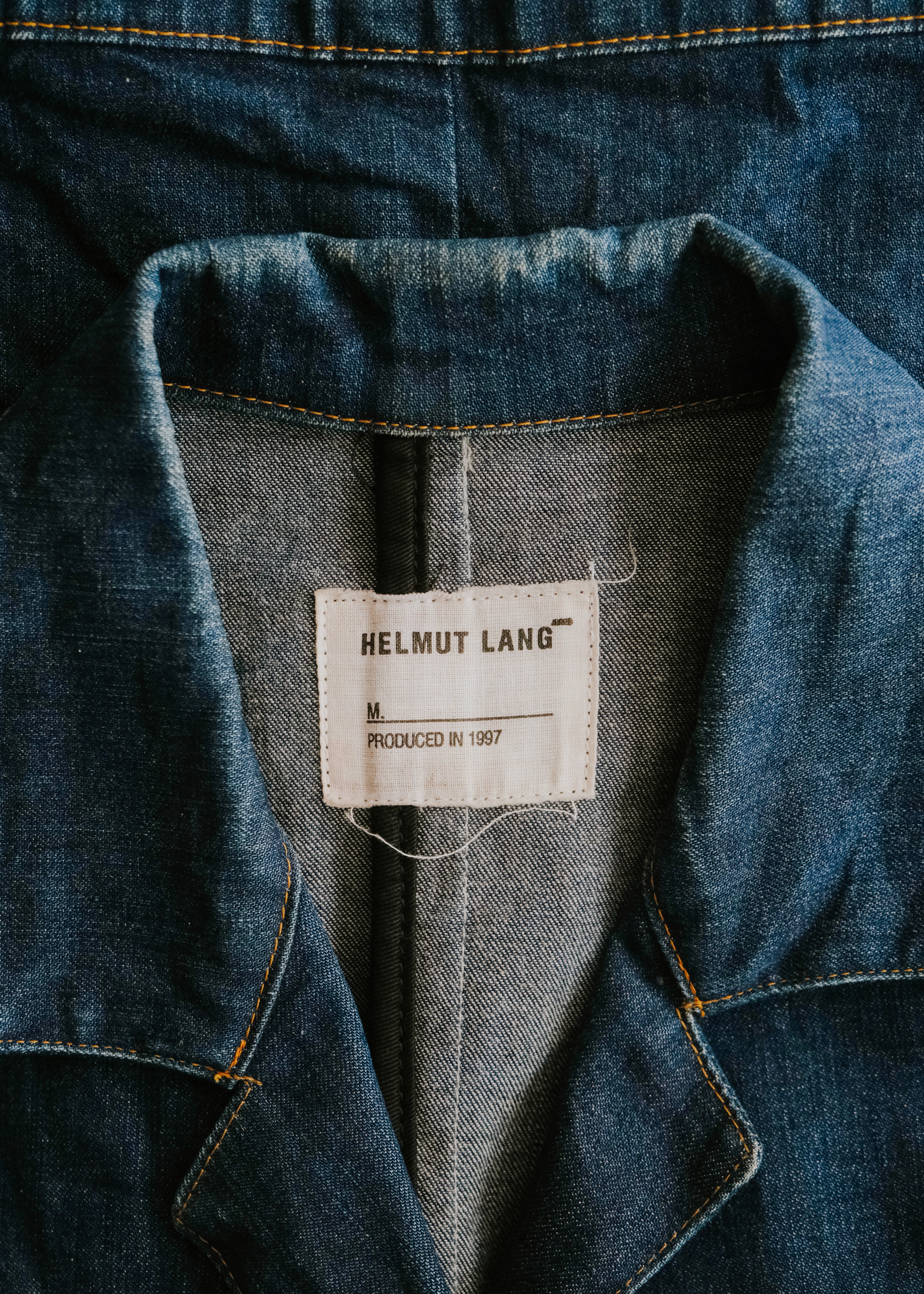 HELMUT LANG 1997 fly front open collar denim jacket